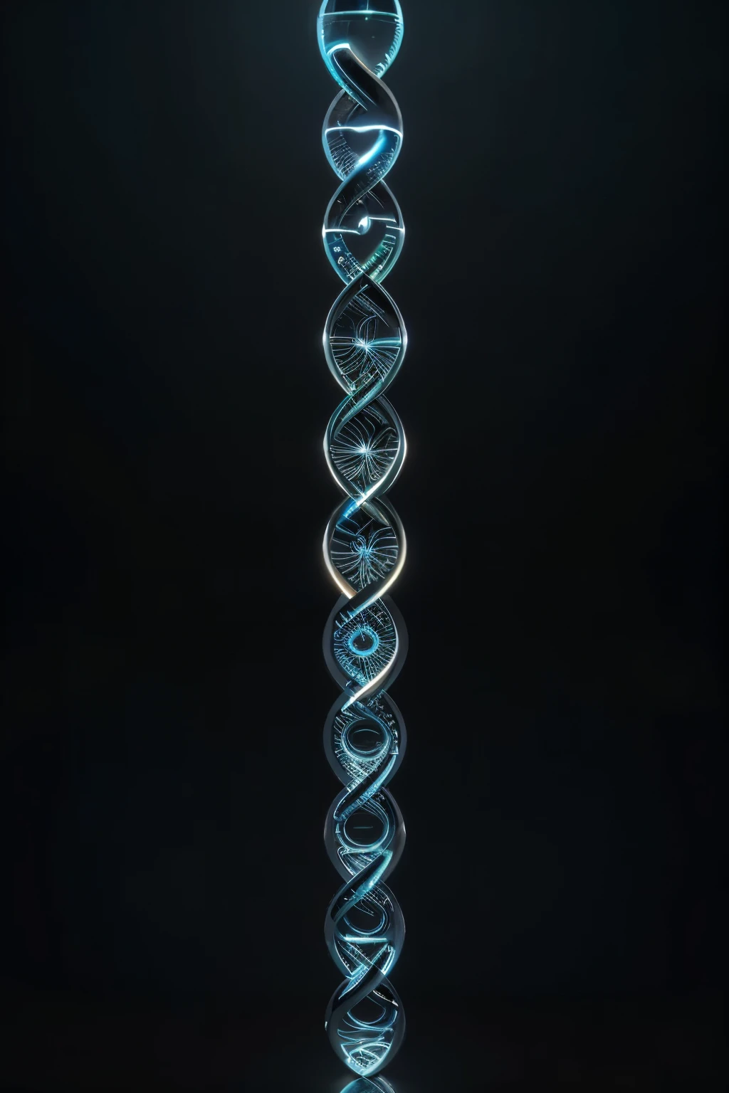 best quality,4k,8k,highres,masterpiece:1.2,ultra-detailed,realistic:1.37,detailed DNA double helix,scientific illustration,sharp focus,physically-based rendering,professional,vivid colors,studio lighting,concept art,striking color scheme,gleaming lights,deep shadows,fascinating patterns,organic structure,textured background,biological marvels,precise details,crisp lines,fluid motion,lively energy,meticulous craftsmanship,subtle gradients,captivating composition,mesmerizing spiral,chromosome strands,interlocking twists,elegant symmetry,symbol of life,journey of genetic information,microscopic world,unraveling mysteries,colorful base pairs,scientific discovery,hidden potential,code of life,genetic encoding,genetic research,modern masterpiece.