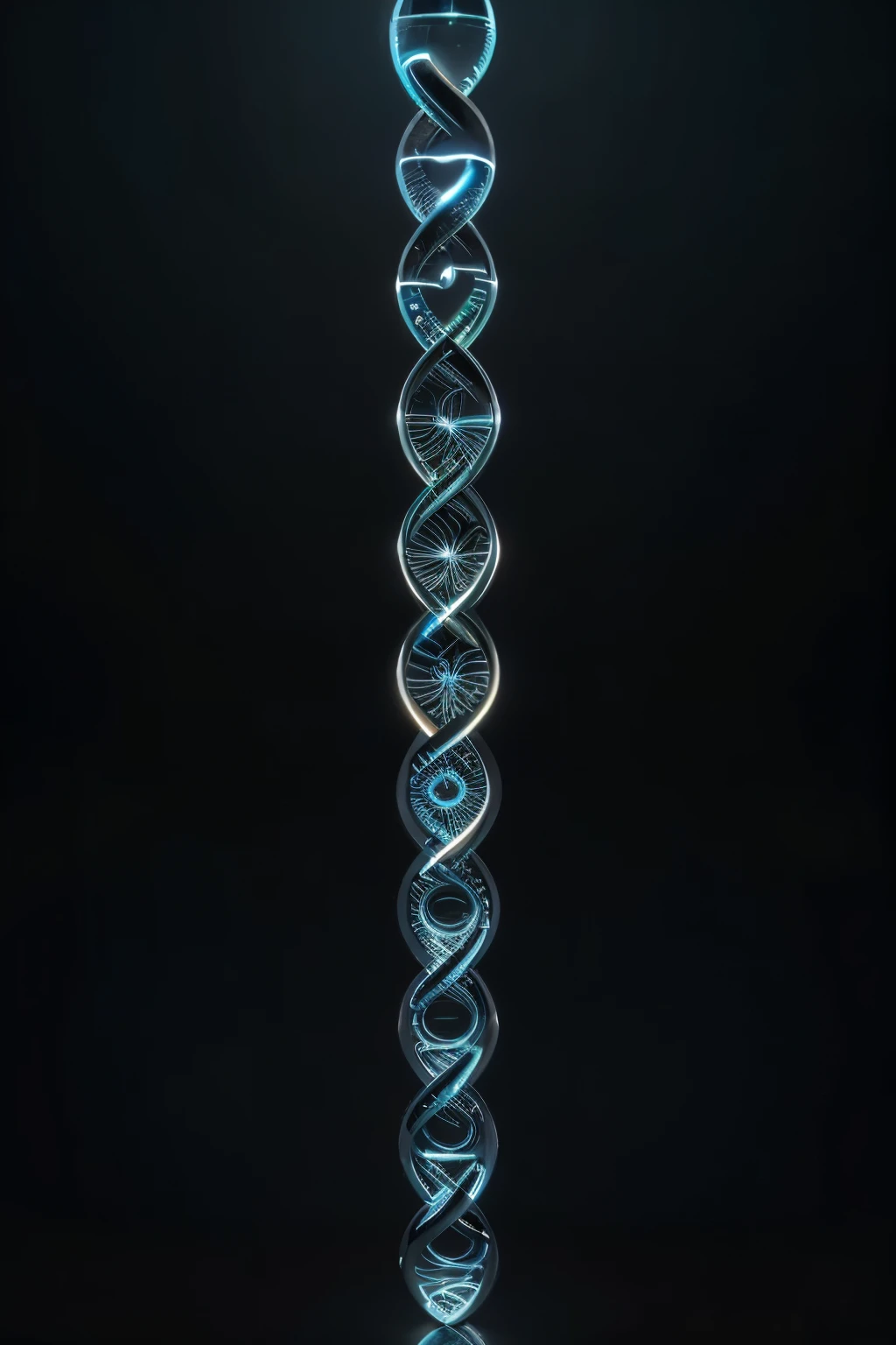 best quality,4k,8k,highres,masterpiece:1.2,ultra-detailed,realistic:1.37,detailed DNA double helix,scientific illustration,sharp focus,physically-based rendering,professional,vivid colors,studio lighting,concept art,striking color scheme,gleaming lights,deep shadows,fascinating patterns,organic structure,textured background,biological marvels,precise details,crisp lines,fluid motion,lively energy,meticulous craftsmanship,subtle gradients,captivating composition,mesmerizing spiral,chromosome strands,interlocking twists,elegant symmetry,symbol of life,journey of genetic information,microscopic world,unraveling mysteries,colorful base pairs,scientific discovery,hidden potential,code of life,genetic encoding,genetic research,modern masterpiece.