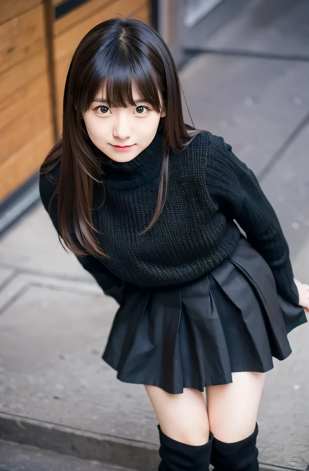 black sweater