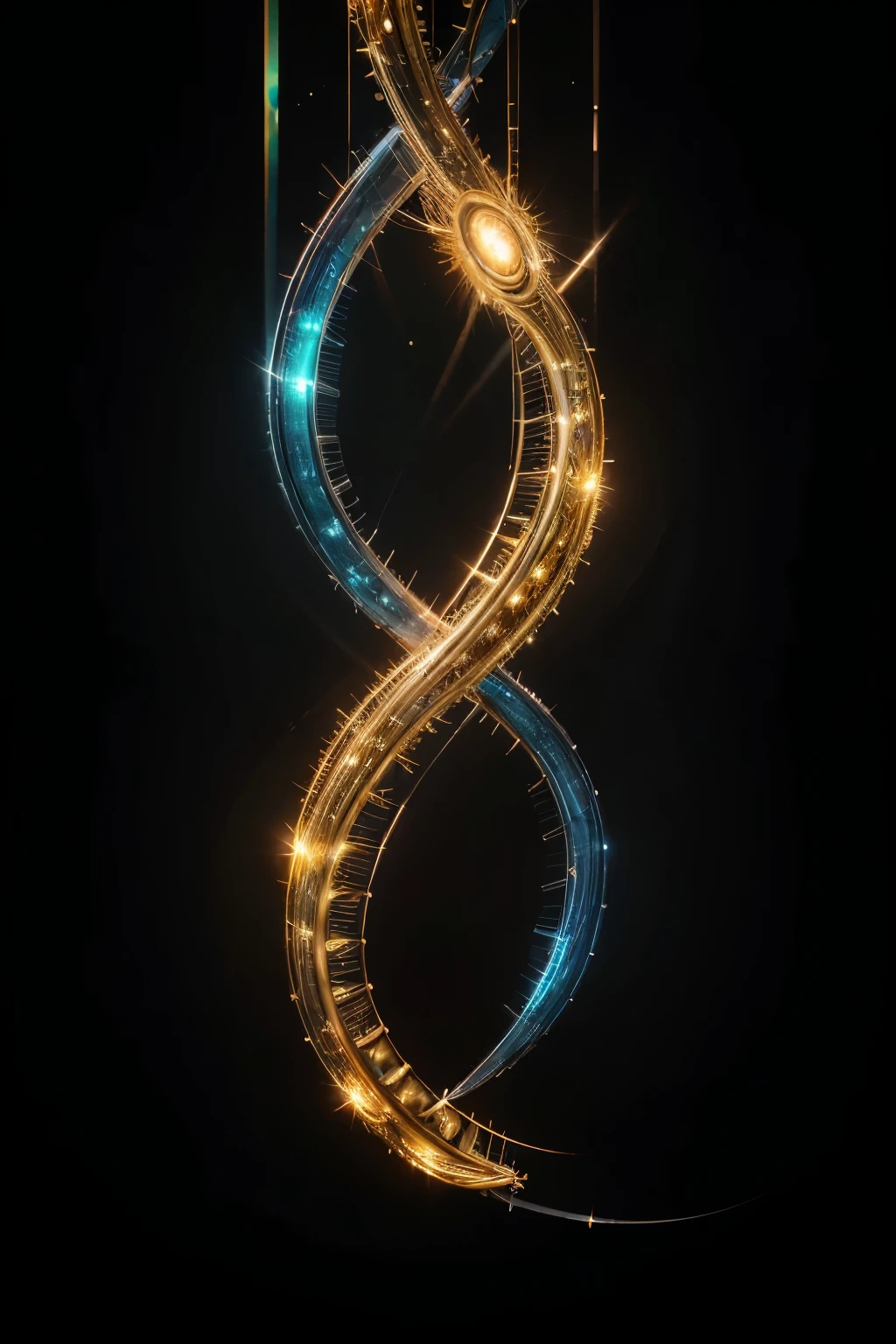 best quality,4k,8k,highres,masterpiece:1.2,ultra-detailed,realistic:1.37,detailed DNA double helix,scientific illustration,sharp focus,physically-based rendering,professional,vivid colors,studio lighting,concept art,striking color scheme,gleaming lights,deep shadows,fascinating patterns,organic structure,textured background,biological marvels,precise details,crisp lines,fluid motion,lively energy,meticulous craftsmanship,subtle gradients,captivating composition,mesmerizing spiral,chromosome strands,interlocking twists,elegant symmetry,symbol of life,journey of genetic information,microscopic world,unraveling mysteries,colorful base pairs,scientific discovery,hidden potential,code of life,genetic encoding,genetic research,modern masterpiece.
