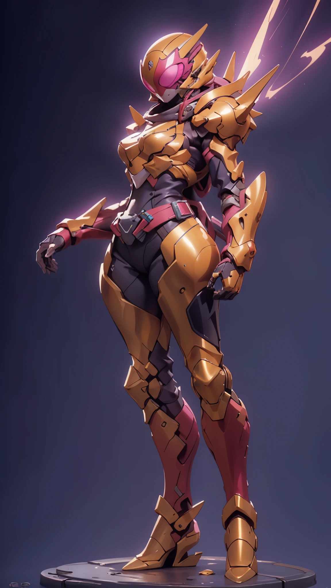 A woman adorned in fantasy-style full-body armor, a crown-concept fully enclosed helmet that unveils only her eyes, a composite layered chest plate, fully encompassing shoulder and hand guards, a lightweight waist armor, form-fitting shin guards, the overall design is heavy-duty yet flexible, ((the armor gleams with a golden glow, complemented by red and blue accents)), exhibiting a noble aura, she floats above a fantasy-surreal high-tech city, this character embodies a finely crafted fantasy-surreal style armored hero in anime style, exquisite and mature manga art style, (Queen bee mixed with Spider concept Armor, plasma, blood), ((Element, energy, elegant, goddess, femminine:1.5)), metallic, high definition, best quality, highres, ultra-detailed, ultra-fine painting, extremely delicate, professional, anatomically correct, symmetrical face, extremely detailed eyes and face, high quality eyes, creativity, RAW photo, UHD, 32k, Natural light, cinematic lighting, masterpiece-anatomy-perfect, masterpiece:1.5