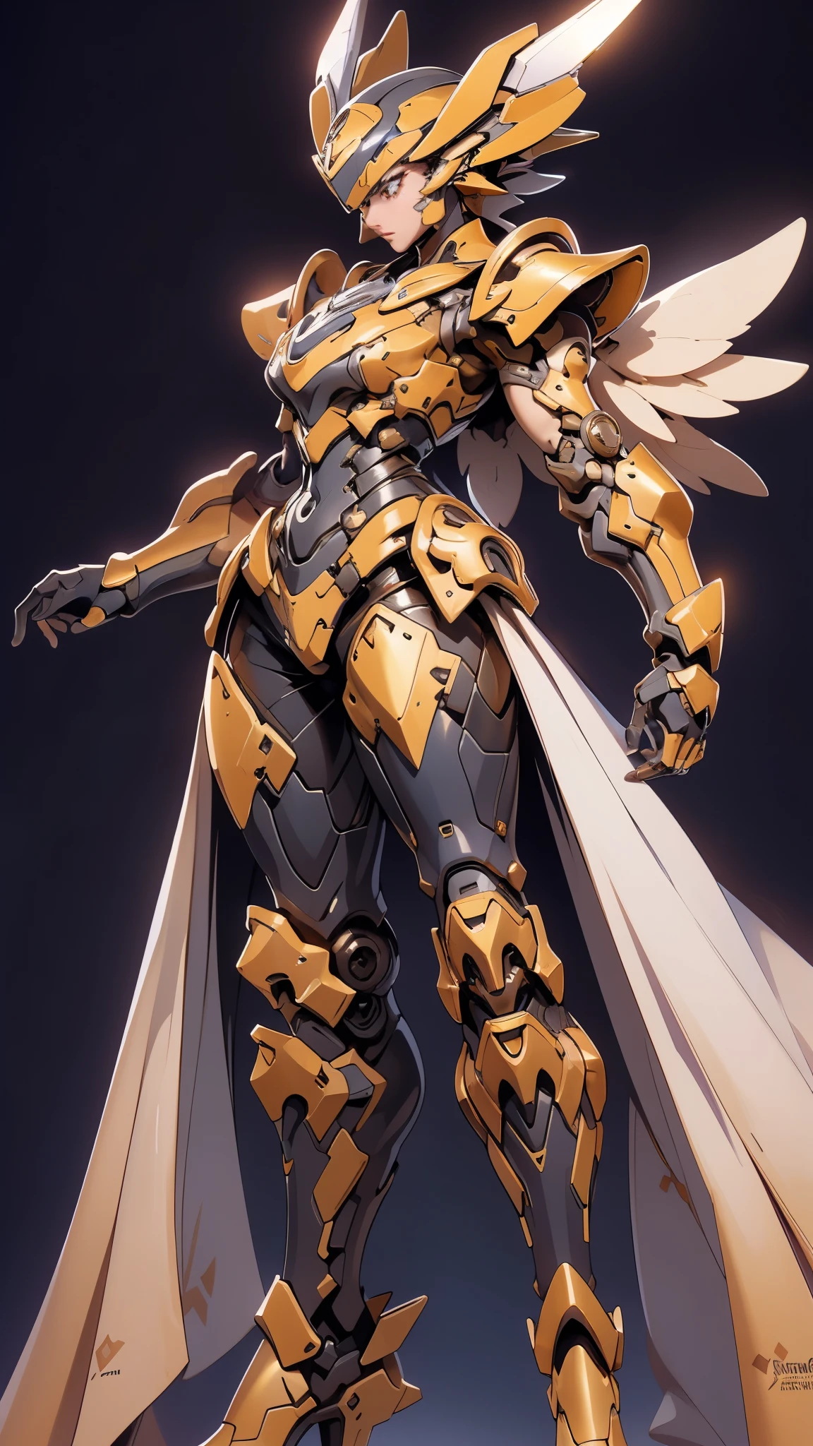 A woman adorned in fantasy-style full-body armor, a crown-concept fully enclosed helmet that unveils only her eyes, a composite layered chest plate, fully encompassing shoulder and hand guards, a lightweight waist armor, form-fitting shin guards, the overall design is heavy-duty yet flexible, ((the armor gleams with a golden glow, complemented by red and blue accents)), exhibiting a noble aura, she floats above a fantasy-surreal high-tech city, this character embodies a finely crafted fantasy-surreal style armored hero in anime style, exquisite and mature manga art style, (Queen bee mixed with Spider concept Armor, plasma, blood), ((Element, energy, elegant, goddess, femminine:1.5)), metallic, high definition, best quality, highres, ultra-detailed, ultra-fine painting, extremely delicate, professional, anatomically correct, symmetrical face, extremely detailed eyes and face, high quality eyes, creativity, RAW photo, UHD, 32k, Natural light, cinematic lighting, masterpiece-anatomy-perfect, masterpiece:1.5