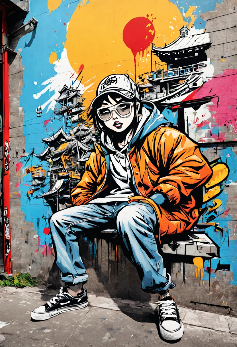 graffiti style comic {Comic book graffiti art, trendy street art, colorful bubble letters, detailed graffiti characters with exaggerated features, vibrant splatter paint effects, dynamic composition, painterly style, bright neon lighting, ultra-detailed graffiti art masterpiece, digital painting} . street art, vibrant, urban, detailed, tag, mural, graphic illustration, comic art, graphic novel art, vibrant, highly detailed