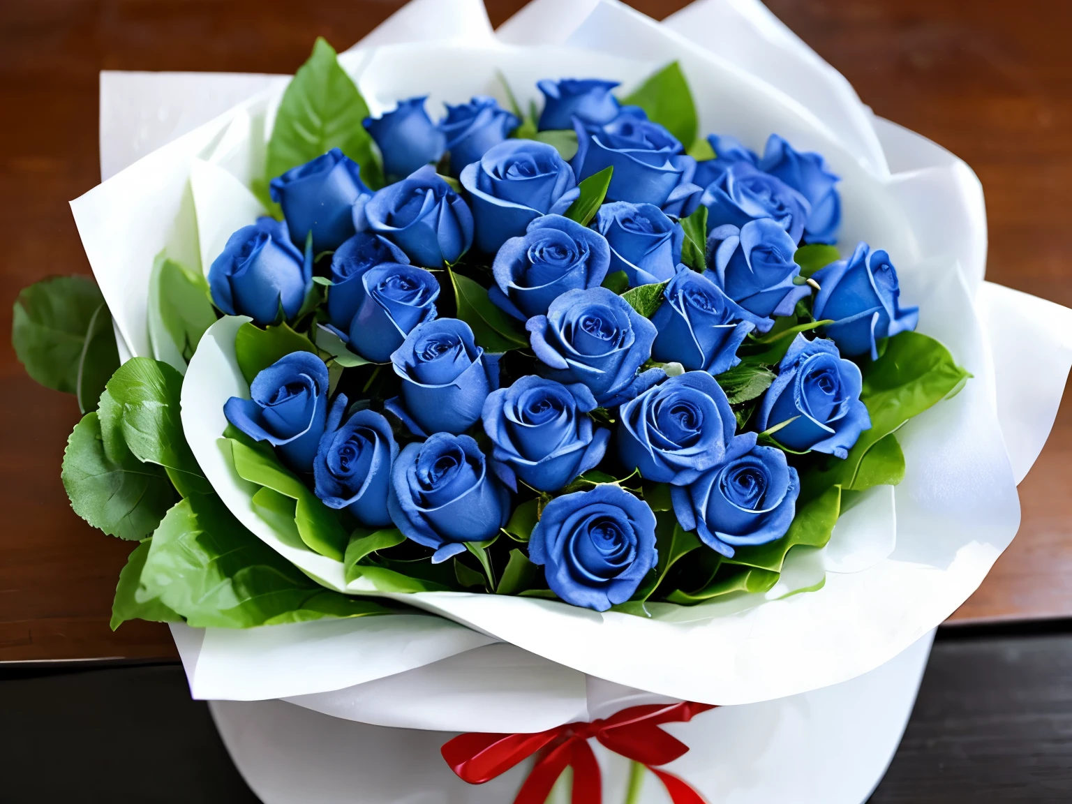 Please draw a bouquet of anime-style blue roses.