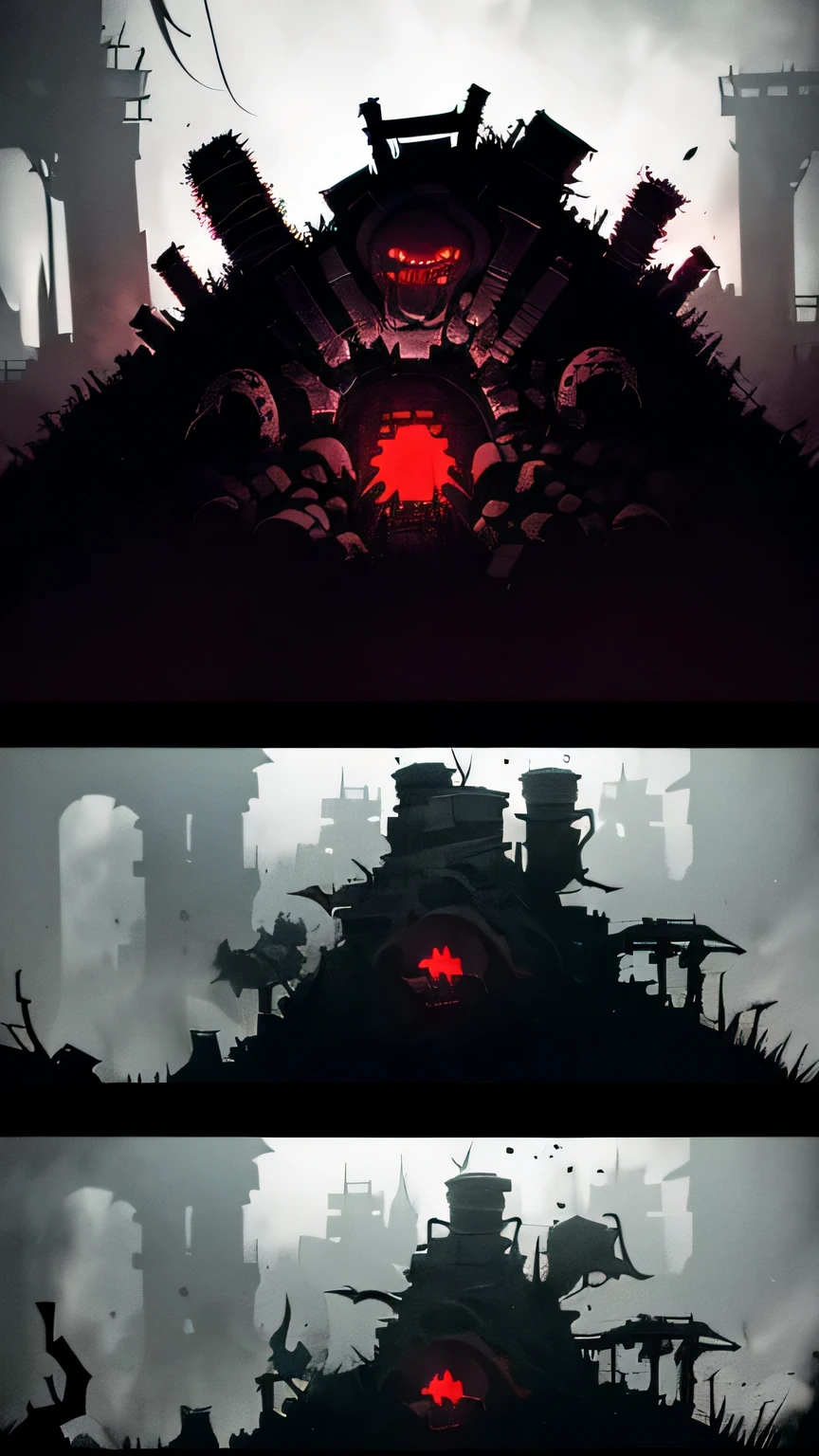 (((Darkest Dungeon game style))), ((Biopunk art of dark tentacles)), Biopunk girl, destroyed mramor statue, metal and wood, hopeless art, dark art, dystopian art, ((dark biopunk)), dark oily liquids, devastated environment, Gloomy landscapes, highly detailed art, very detailed background