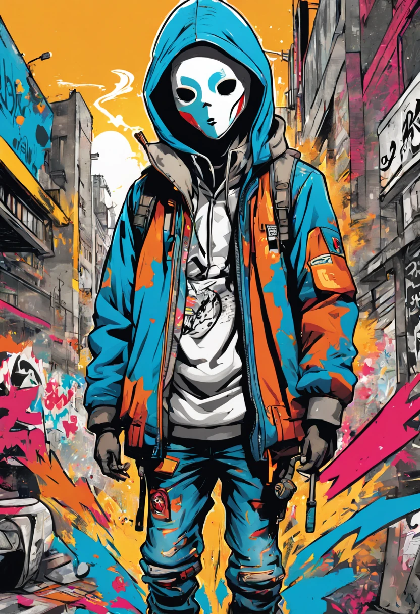 graffiti style comic {!(Graffiti Comics Style Imagery) dynamic street art fusion, vibrant colors, bold outlines, exaggerated expressions, urban background, high contrast, comic book aesthetics, graffiti murals as the canvas backdrop, Japanese manga influence, Chinese calligraphy style, energetic composition, spray paint texture, shadowing techniques, depth of field, wide-angle perspective, fisheye lens effect, raw creativity, street culture vibes, a masterpiece illustration by Kim Jung Gi and Banksy, digital art, ultra-detailed, action-packed sequence, storytelling elements, Adobe Photoshop enhanced, 300dpi resolution} . street art, vibrant, urban, detailed, tag, mural, graphic illustration, comic art, graphic novel art, vibrant, highly detailed