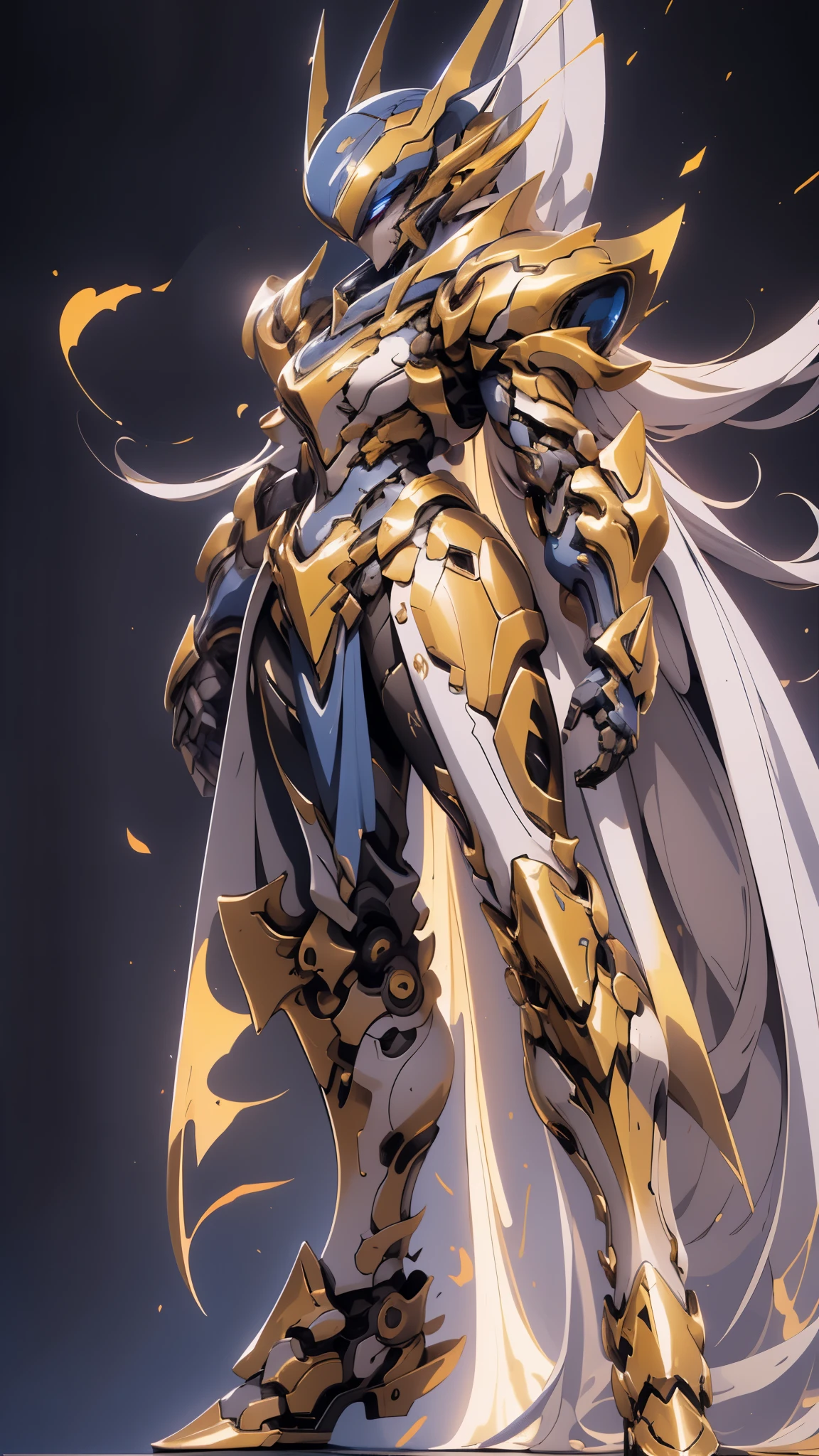 A woman adorned in fantasy-style full-body armor, a crown-concept fully enclosed helmet that unveils only her eyes, a composite layered chest plate, fully encompassing shoulder and hand guards, a lightweight waist armor, form-fitting shin guards, the overall design is heavy-duty yet flexible, ((the armor gleams with a golden glow, complemented by red and blue accents)), exhibiting a noble aura, she floats above a fantasy-surreal high-tech city, this character embodies a finely crafted fantasy-surreal style armored hero in anime style, exquisite and mature manga art style, (Queen bee mixed with Spider concept Armor, plasma, blood), ((Element, energy, elegant, goddess, femminine:1.5)), metallic, high definition, best quality, highres, ultra-detailed, ultra-fine painting, extremely delicate, professional, anatomically correct, symmetrical face, extremely detailed eyes and face, high quality eyes, creativity, RAW photo, UHD, 32k, Natural light, cinematic lighting, masterpiece-anatomy-perfect, masterpiece:1.5