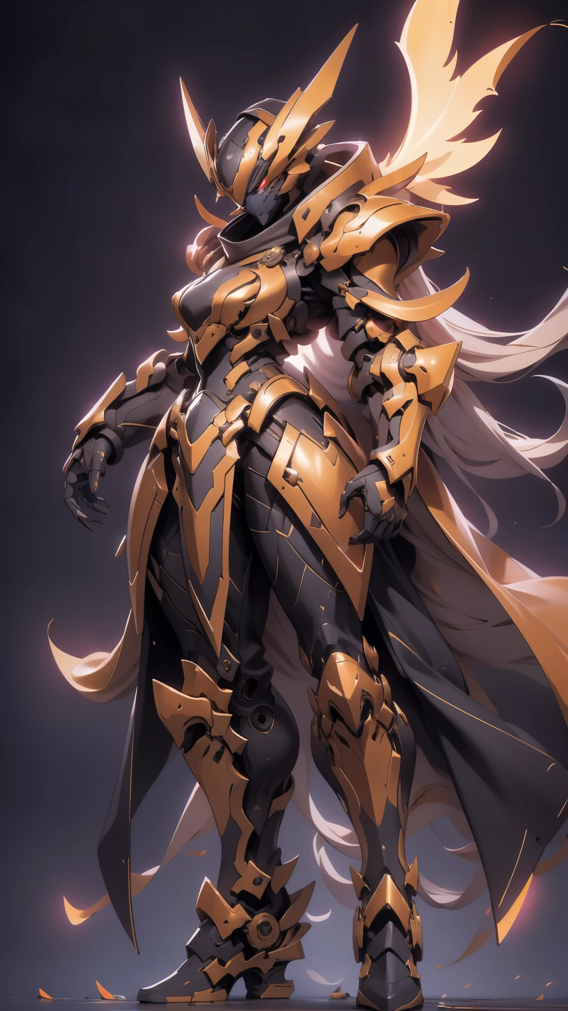 A woman adorned in fantasy-style full-body armor, a crown-concept fully enclosed helmet that unveils only her eyes, a composite layered chest plate, fully encompassing shoulder and hand guards, a lightweight waist armor, form-fitting shin guards, the overall design is heavy-duty yet flexible, ((the armor gleams with a golden glow, complemented by red and blue accents)), exhibiting a noble aura, she floats above a fantasy-surreal high-tech city, this character embodies a finely crafted fantasy-surreal style armored hero in anime style, exquisite and mature manga art style, (Queen bee mixed with Spider concept Armor, plasma, blood), ((Element, energy, elegant, goddess, femminine:1.5)), metallic, high definition, best quality, highres, ultra-detailed, ultra-fine painting, extremely delicate, professional, anatomically correct, symmetrical face, extremely detailed eyes and face, high quality eyes, creativity, RAW photo, UHD, 32k, Natural light, cinematic lighting, masterpiece-anatomy-perfect, masterpiece:1.5