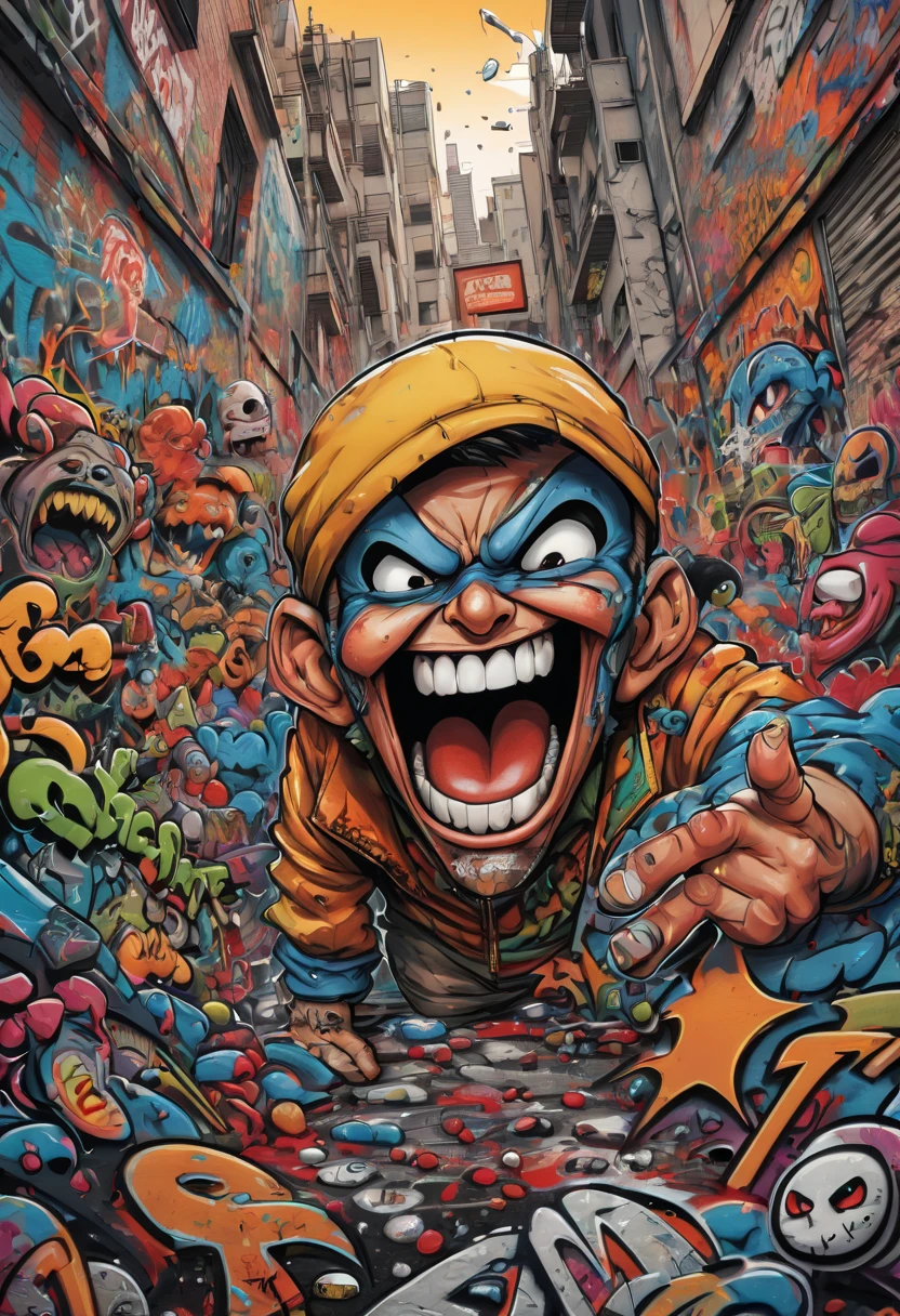 Graffiti Comics, best quality, masterpiece, Representative work, official art, Professional, Ultra intricate detailed, 8k