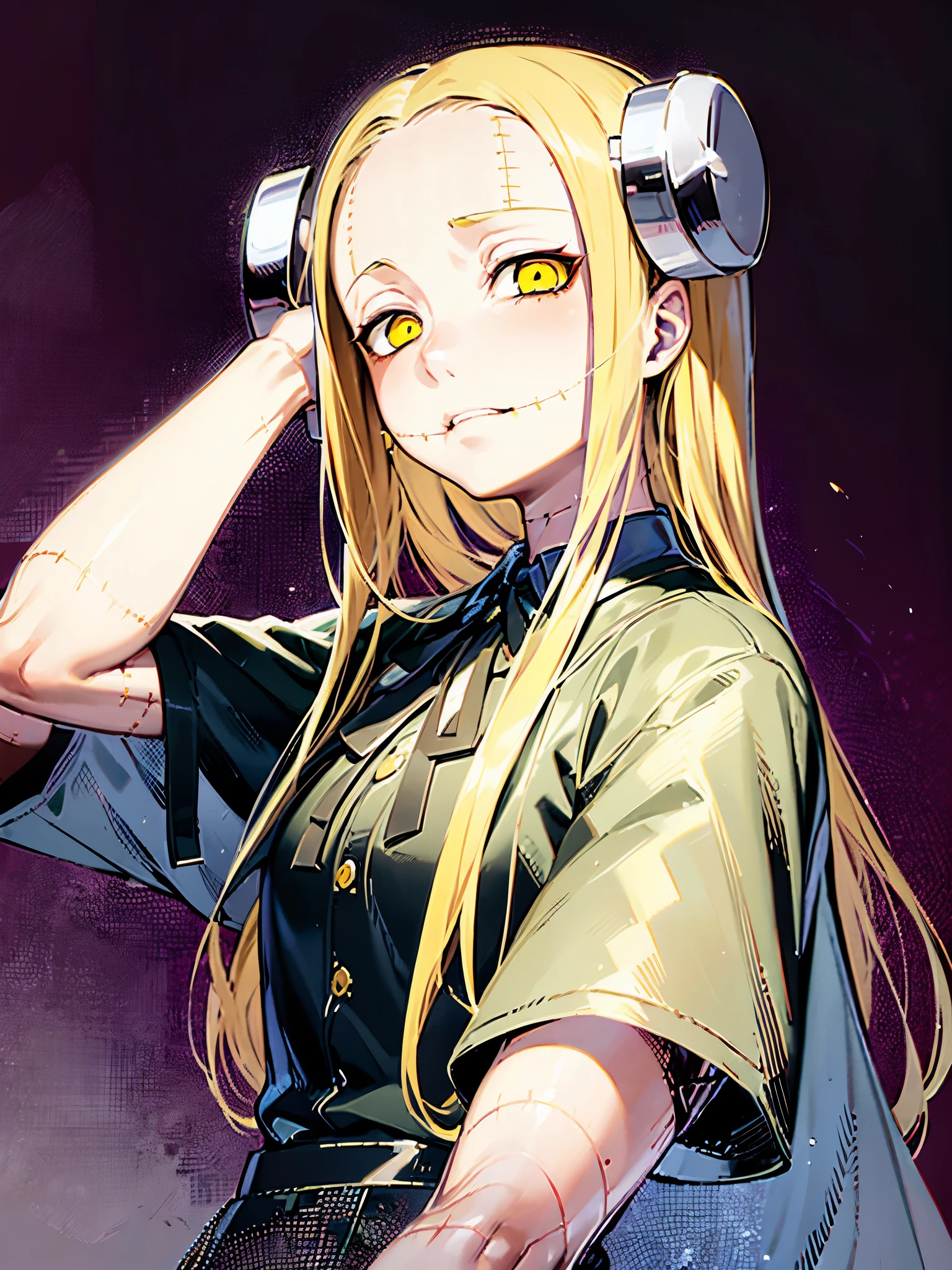 ((masterpiece, best quality)), (1girl), (solo), (female focus), (ash blonde hair, long hair, hair over one eye), green eyes, sad eyes, cold facial expression, cold look, pale skin, colour grading, dark illustration, extreme quality, radiant, extremely detailed, ultra-detailed face, ultra hd 8k, ultra digitality, mythical, dark lightning, perfect face, beautiful, (perfect composition: 1. 4), detailed face and body, award-winning photography , detailed face, detailed hands, looking at the viewer, cinematic lighting, (necromancer), (villain), (masterpiece, best quality, ultra-detailed, best shadow), (beautiful detailed face, feminine features), (best illumination), ((cinematic light)), colorful, hyper detail, dramatic light, intricate details, (dark circle under eyes), decadence, stunning, eerie, (madaraki fran), full frontal, naked body