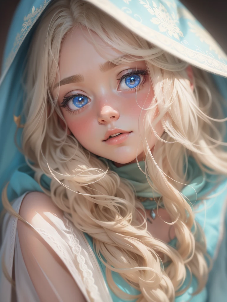 Blonde woman with blue eyes and veil on head、soft portrait shot 8k、realistic beautiful face、8K portrait rendering、realistic beautiful face、beautiful realistic face、Photorealistic anime girl rendering、surreal beautiful face、8K realistic digital art、realistic digital art 4k、realistic digital art 4k、highly realistic digital art,{{{{dynamic angle whole body}}}},{{{{dynamic angle whole body}}}}