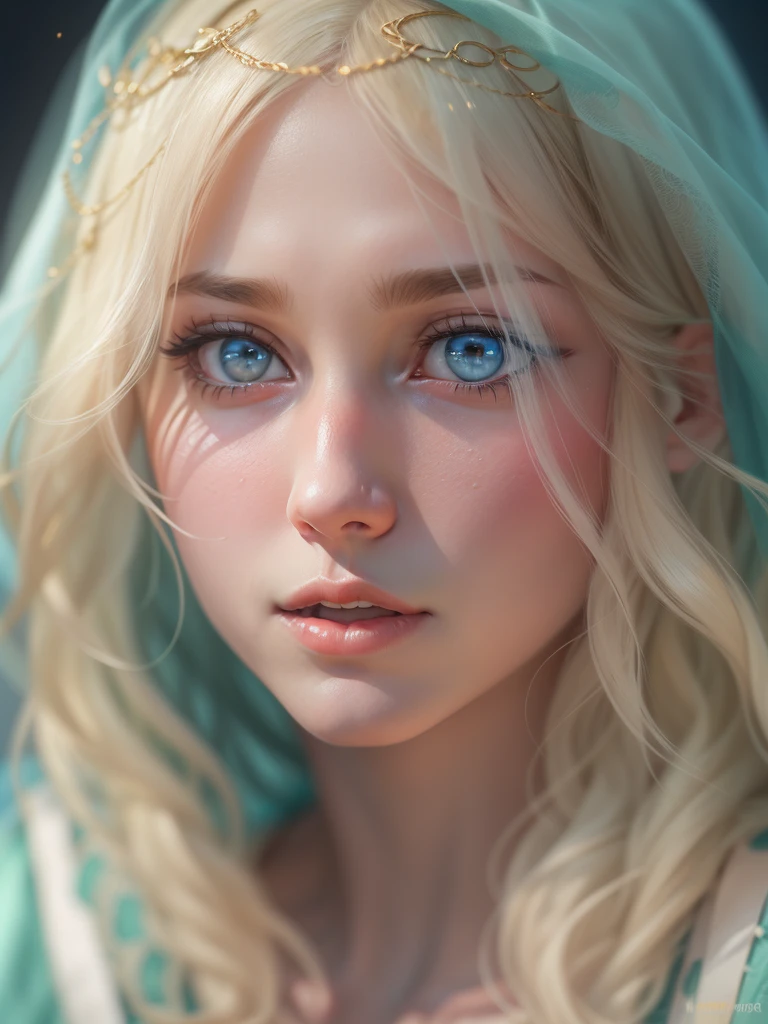 Blonde woman with blue eyes and veil on head、soft portrait shot 8k、realistic beautiful face、8K portrait rendering、realistic beautiful face、beautiful realistic face、Photorealistic anime girl rendering、surreal beautiful face、8K realistic digital art、realistic digital art 4k、realistic digital art 4k、highly realistic digital art,{{{{dynamic angle whole body}}}},{{{{dynamic angle whole body}}}}