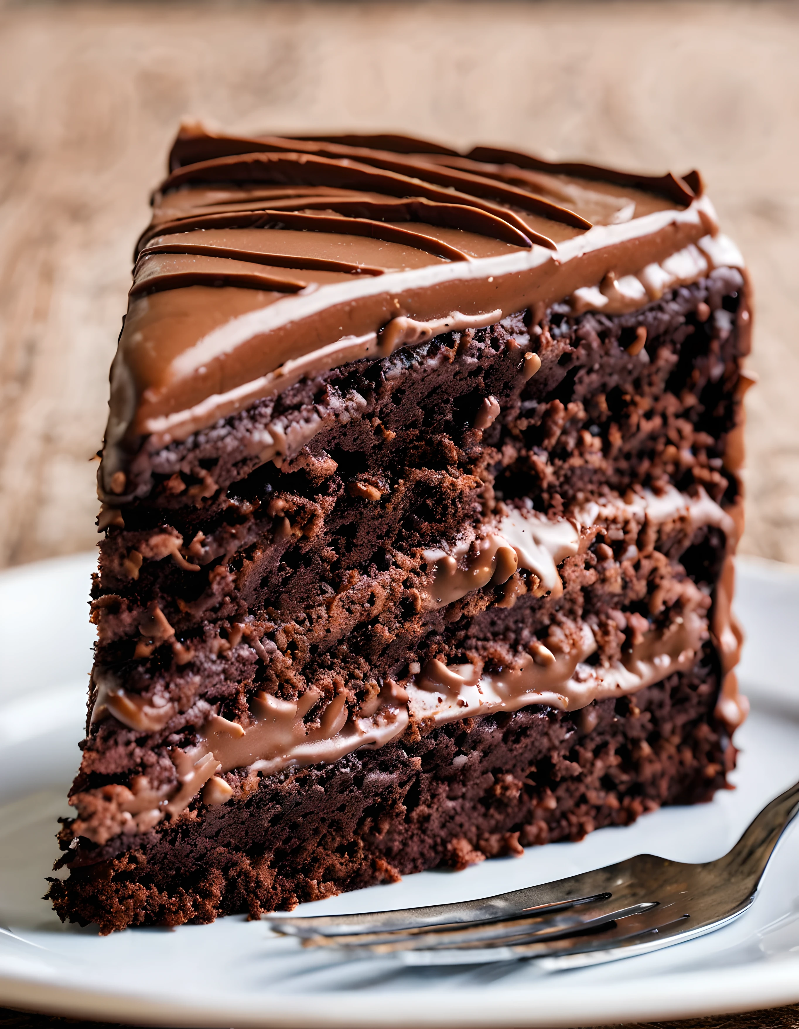 there is a piece of chocolate cake on a plate,cake,yummy,chocolate,yum,decadent,battered,chocolate frosting,dessert,glazed, pastry, crisp and sharp,
