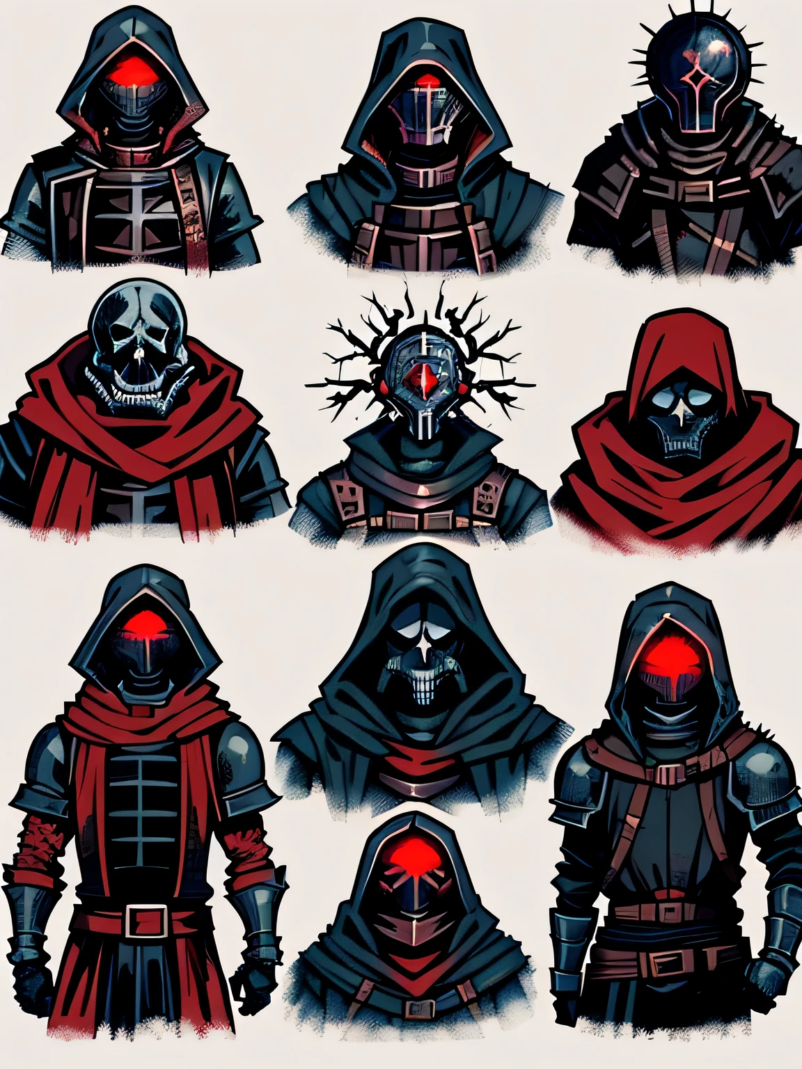 (((Darkest Dungeon game style))), (Human skeleton), white bones, empty eyes, windings, (Broken armor), tarnished armor, holey armor, less armor, round iron helmet, (red comb), Iron Breastplate, holding a brown-red banner, hopeless art, dark art, dark oily liquids, A ruined environment, gloomy foggy landscapes, highly detailed art, very detailed background