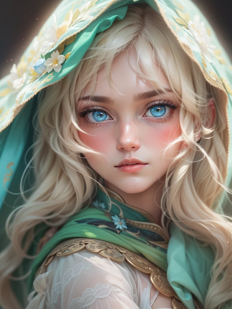 Blonde woman with blue eyes and veil on head、soft portrait shot 8k、realistic beautiful face、8K portrait rendering、realistic beautiful face、beautiful realistic face、Photorealistic anime girl rendering、surreal beautiful face、8K realistic digital art、realistic digital art 4k、realistic digital art 4k、highly realistic digital art,{{{{dynamic angle whole body}}}},{{{{dynamic angle whole body}}}}