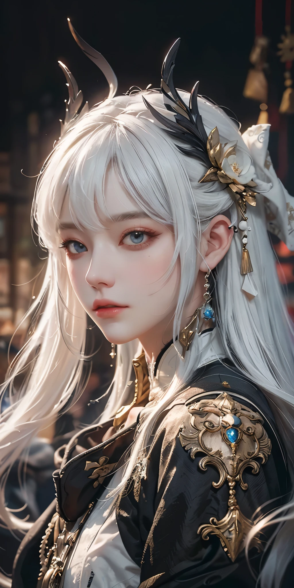 a white hair、Close-up of woman wearing white mask, beautiful figure painting, guweiz, guweiz style artwork, White-haired God, author:Yang Jie, Epic and beautiful character art, Stunning character art, author:Fan Qi, by Wuzhun Shifan, guweiz on pixiv artstation