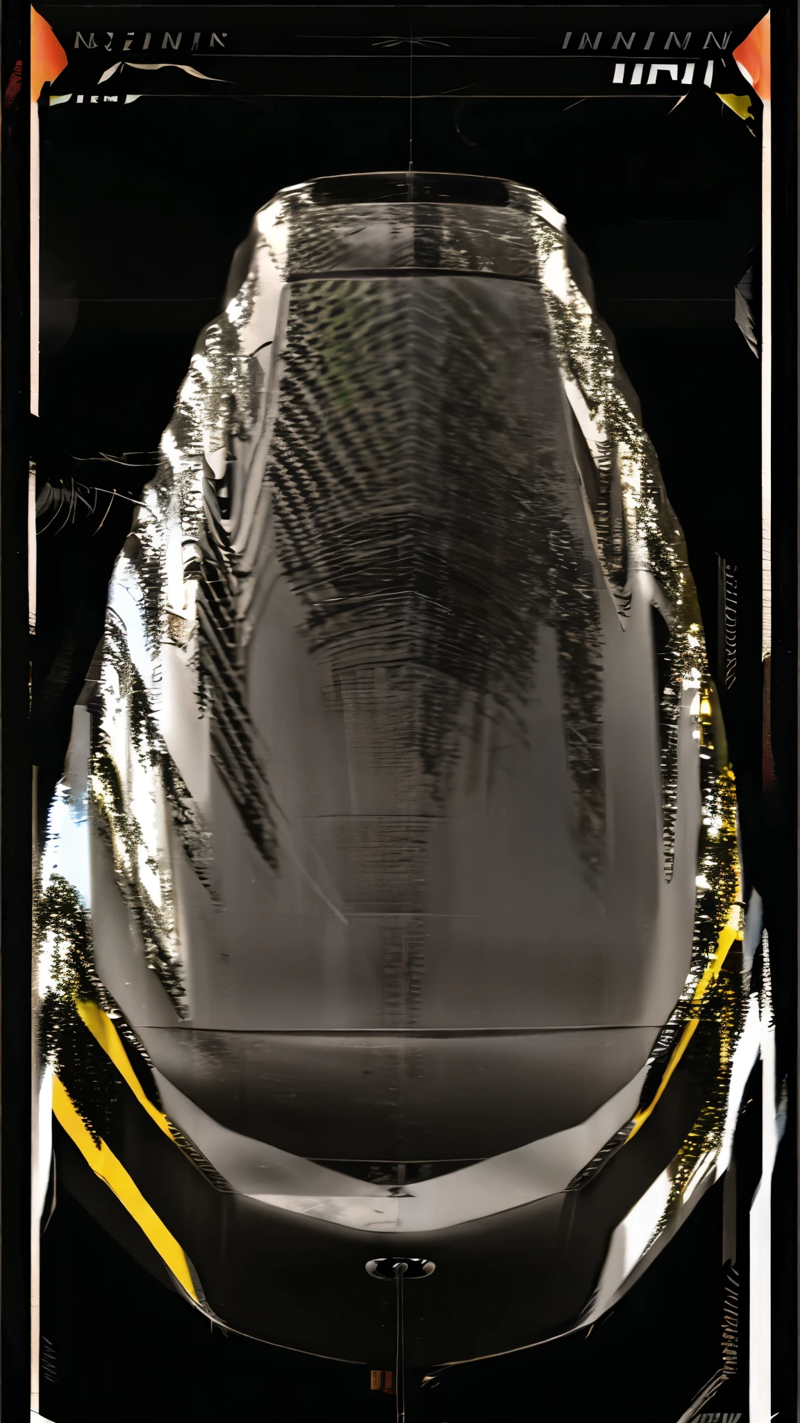 cyberpunk (((retro g'kar))) (with shiny border), wide tires, at parking area, night city,