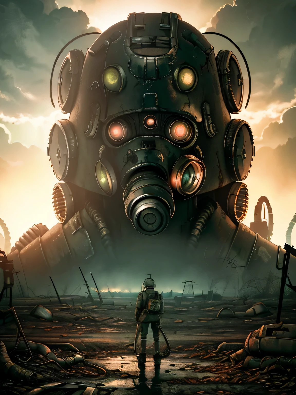 stalenhag, close up, old destroyed parts of rust atom nuclear reactor, sci-fi, knots colorfully raw surface, smooth round shapes, cyberpunk, hdr, 8k, 4k, octane renderer, huge detailed, artstation