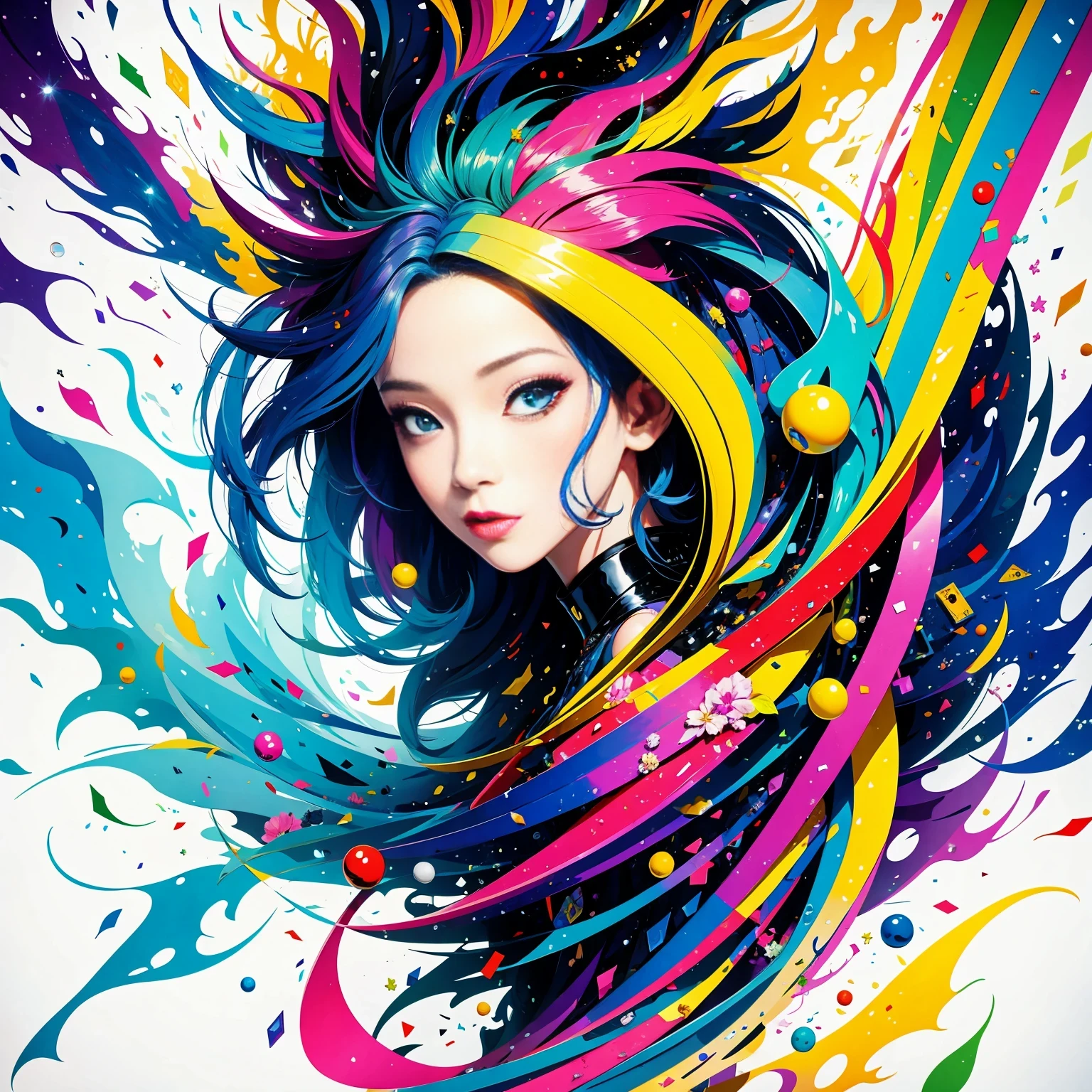 (masterpiece, best quality:1.2), Graffiti漫画，Graffiti, wall, whole picture, High resolution and high contrast,simple,knight，alone，Abstract surreal colors, popular geometric surrealism, rainbow colored dreams