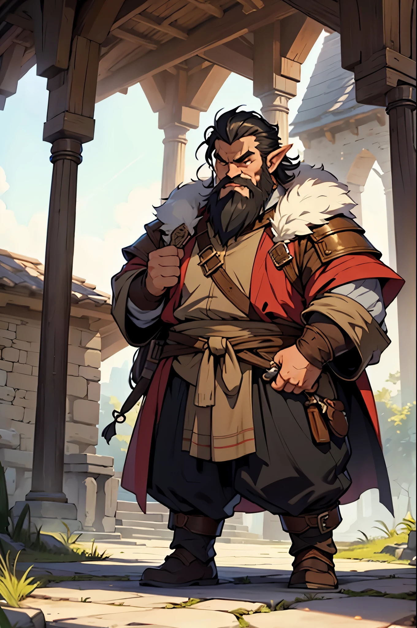 dnd, fantasy , Middle Ages, grumpy dwarf, male, bronze-bearded