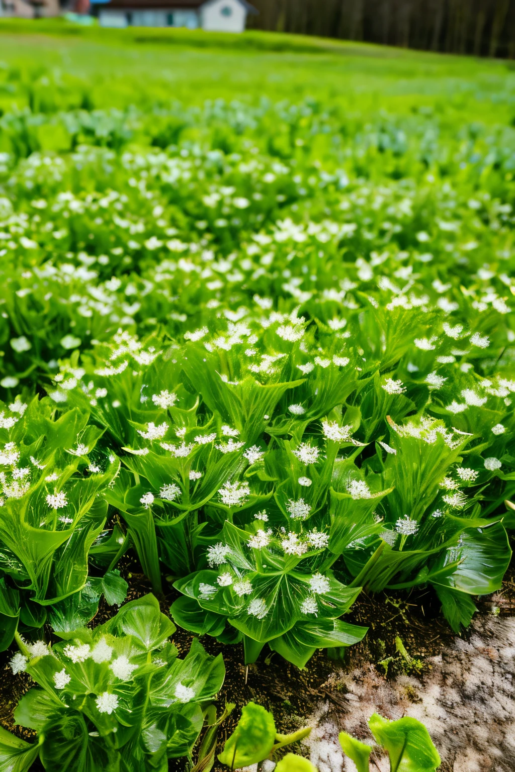 Scenery of freshly sprouted butterbur sprouts there is still snow left(high resolution)