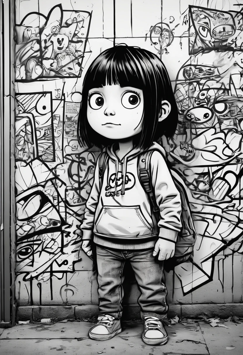 Graffiti, scribble, Comics by Sarah Andersen, best quality, masterpiece, Representative work, official art, Professional, Ultra intricate detailed, 8k