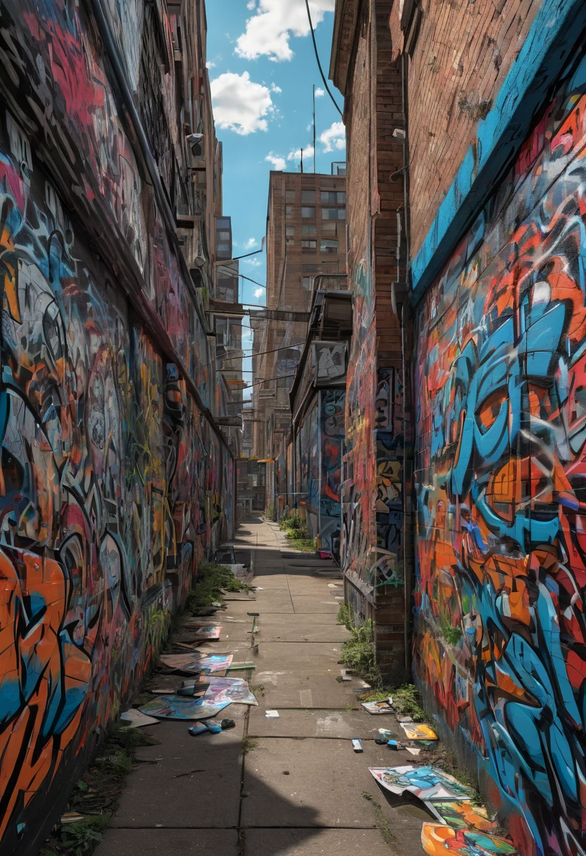Graffiti wall, Comics, best quality, masterpiece, Representative work, official art, Professional, Ultra intricate detailed, 8k