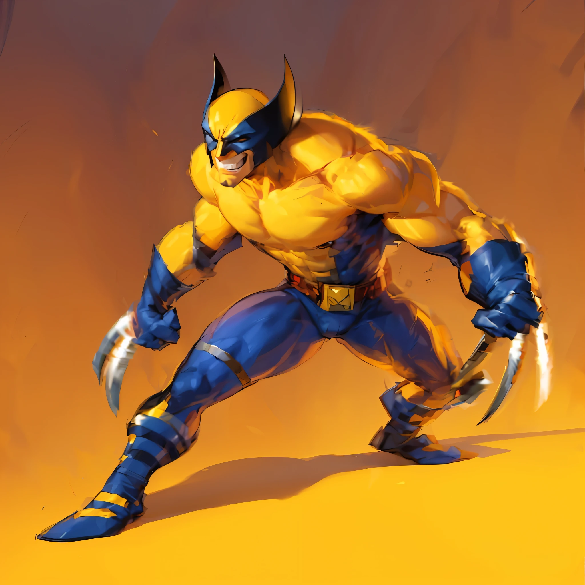 (Samdoeart), wolverine action pose, Wolverine, 90s personagem de quadrinhos design, X-Man, Personagem da Marvel, threatening pose, muita qualidade, pintura extremamente detalhada