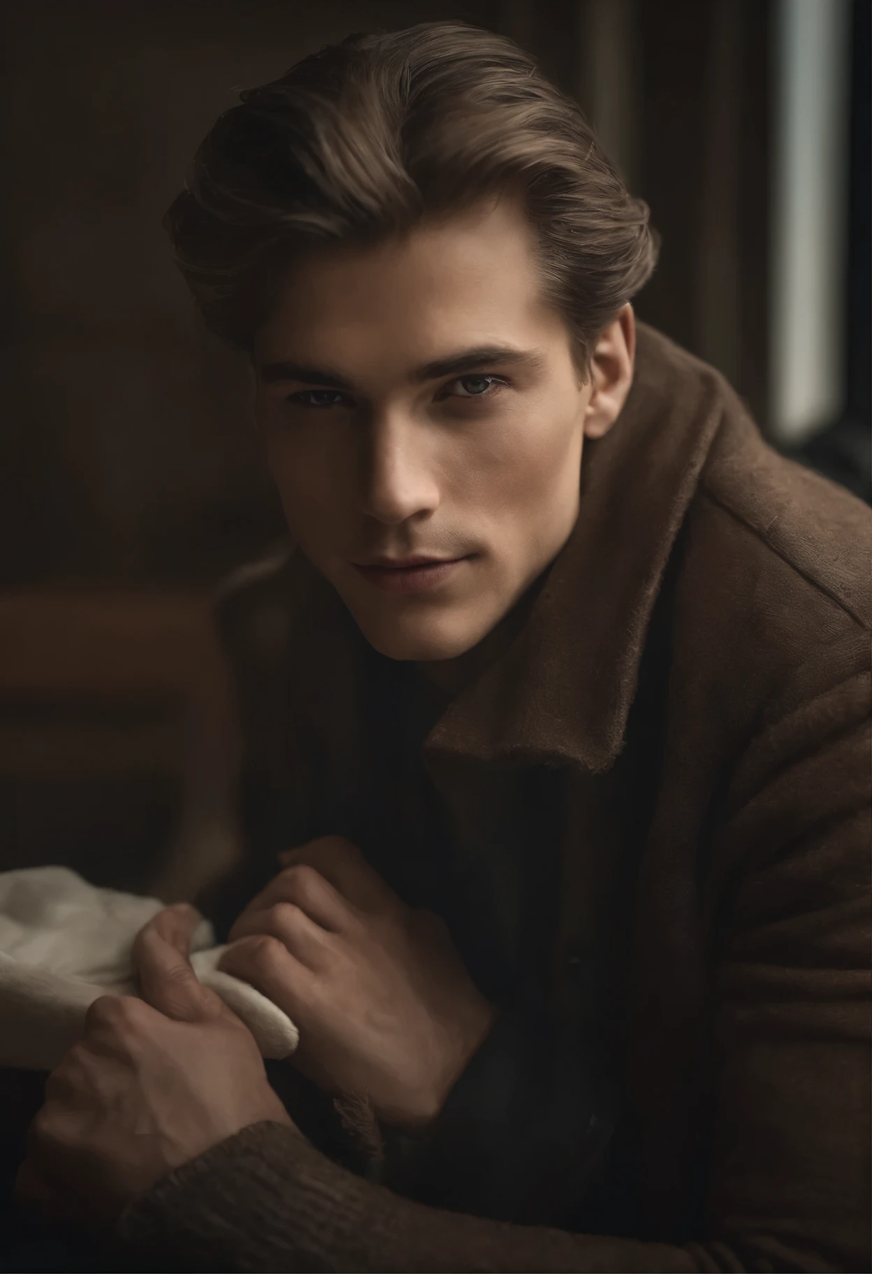 ((Better quality)), or (High quality), ((masterpiece)), or (masterpiece), (detailed), or (highly detailed), extremely realistic, perfect face KAI, perfect face, extremely realistic picture, , with many details, light smile, looking to the side, perfect profile, young German man of 25 years, short blonde hair, wearing winter clothes, the whole body silhouette appears, his body is complete in the picture, from head to toe, wears snow boots.