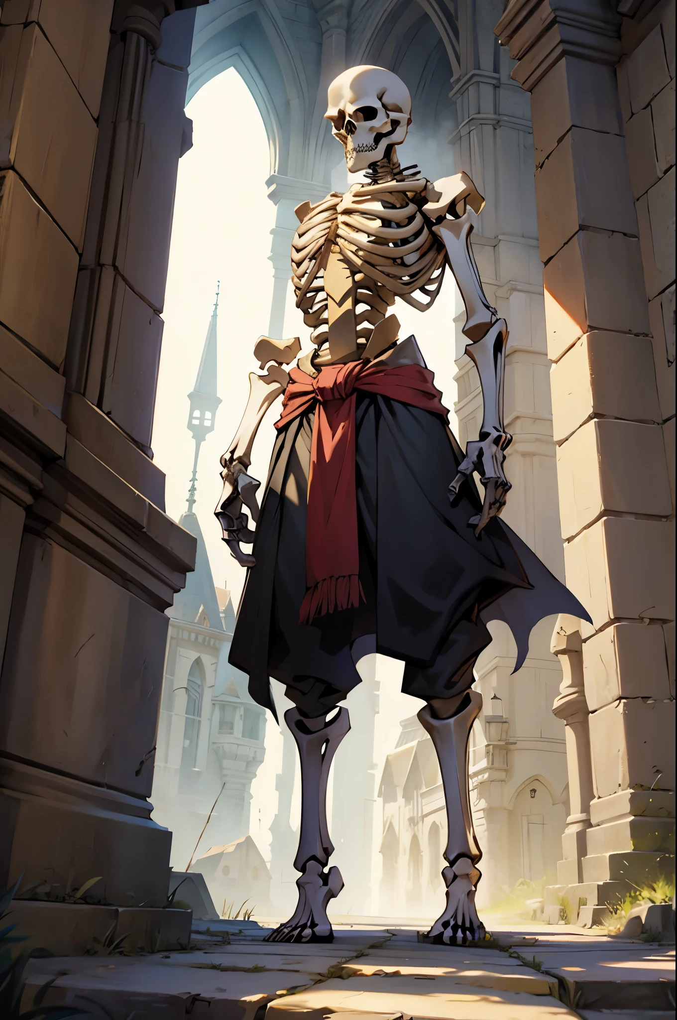 dnd, Middle Ages, fantasy, A skeleton, full length