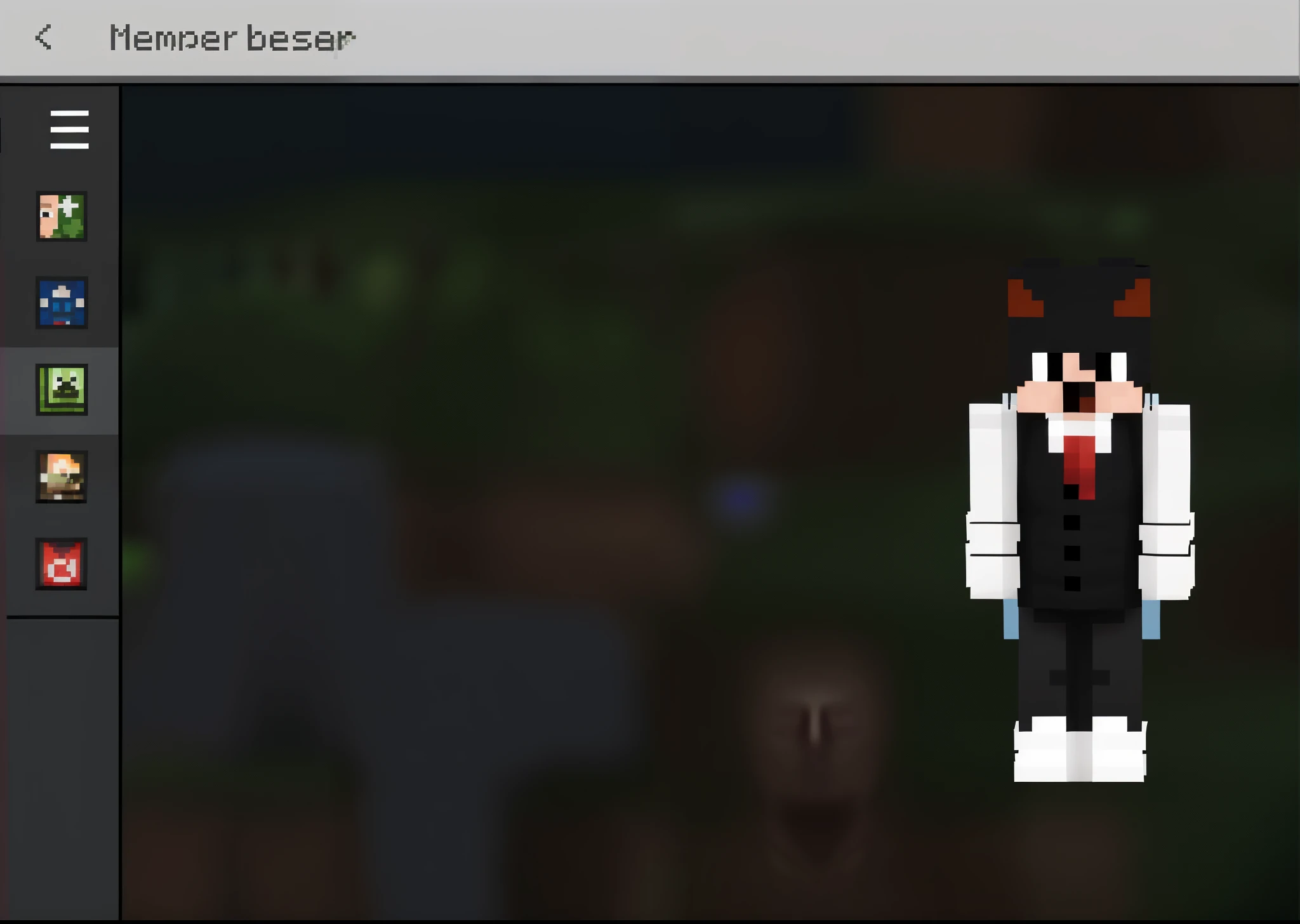 a close up of a person in a suit standing in front of a tree, tane skin, he is wearing a suit, view(full body + zoomed out), pitchblack skin, obsidian skin, scaled skin, fully red eyes no pupils, white scary skin, minecraft skin, zoomed out full body, obsidians skin, a raccoon wearing formal clothes