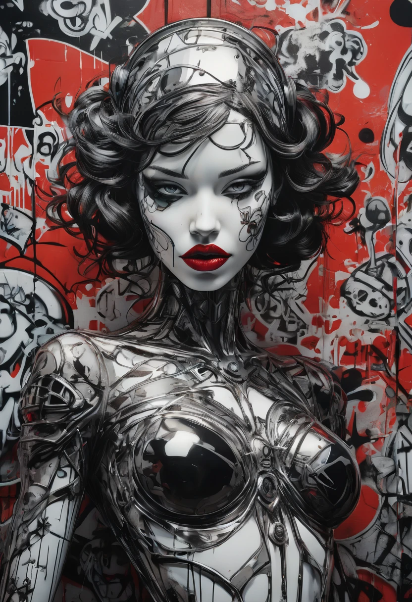 Graffiti Comics by tim walker, award winning, bold lines, hyper detailed, dark limited palette, dramatic lighting, best quality, masterpiece, Representative work, official art, Professional, Ultra intricate detailed, 8k