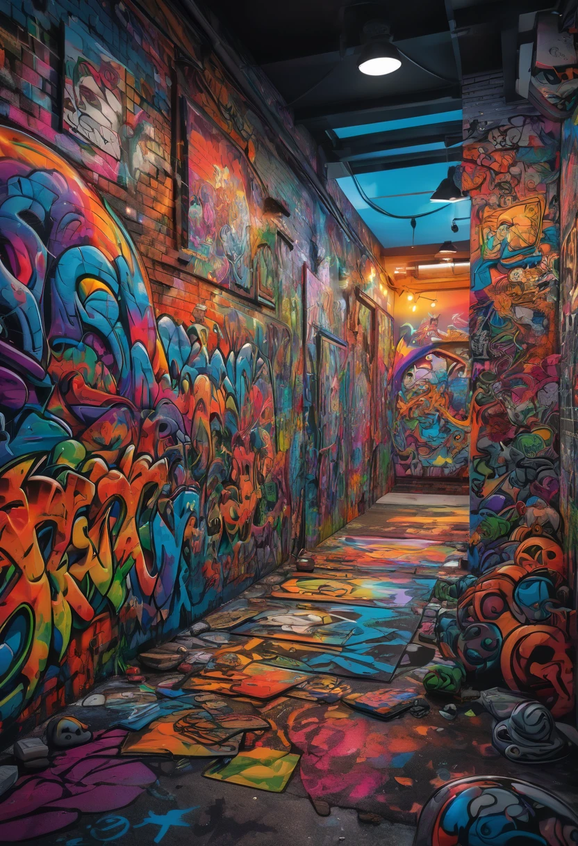 ais-graffiti Graffiti Comic, rainbow colored dreams, bright color, award winning, best quality, masterpiece, Representative work, official art, Professional, Ultra intricate detailed, 8k