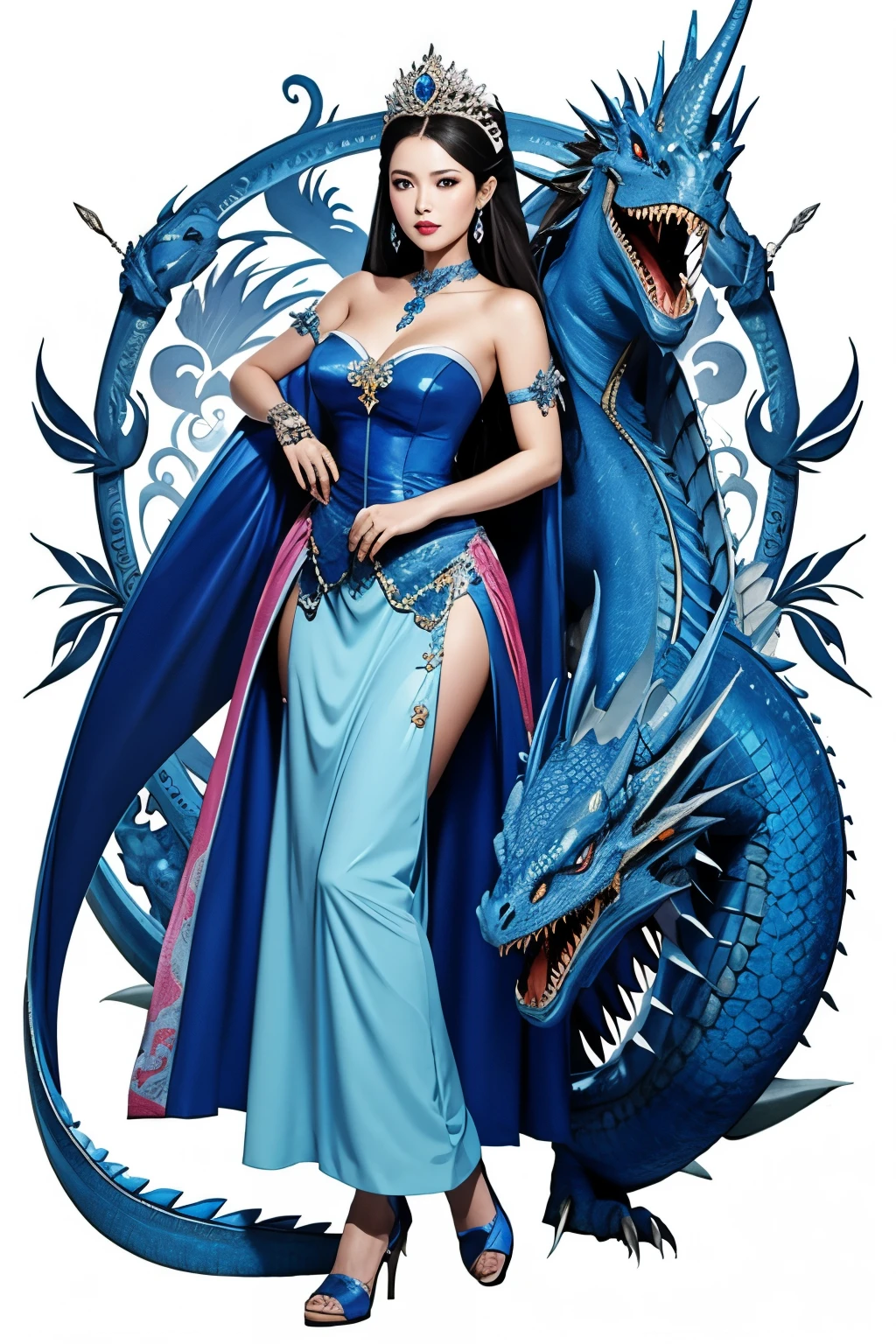 Princess with blue dragon 