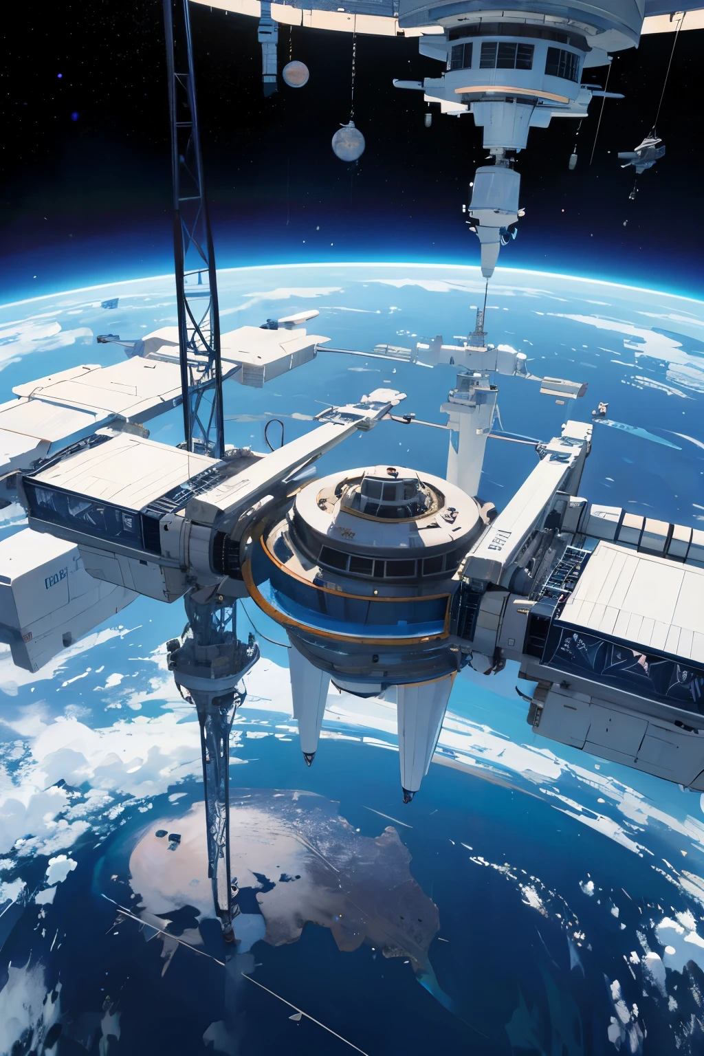 cool space station, one of those rotating wheel style space stations that uses centrifugal force to simulate gravity.