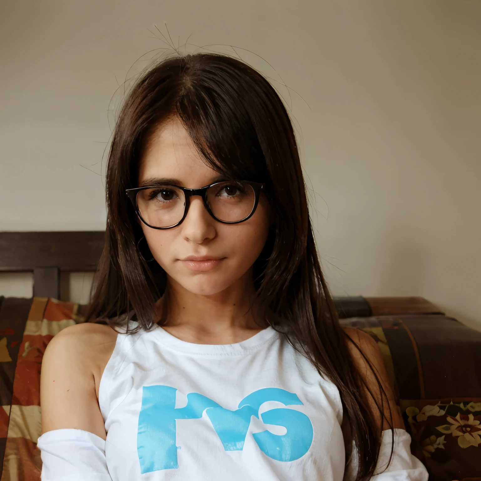 cute short teenage girl with glasses