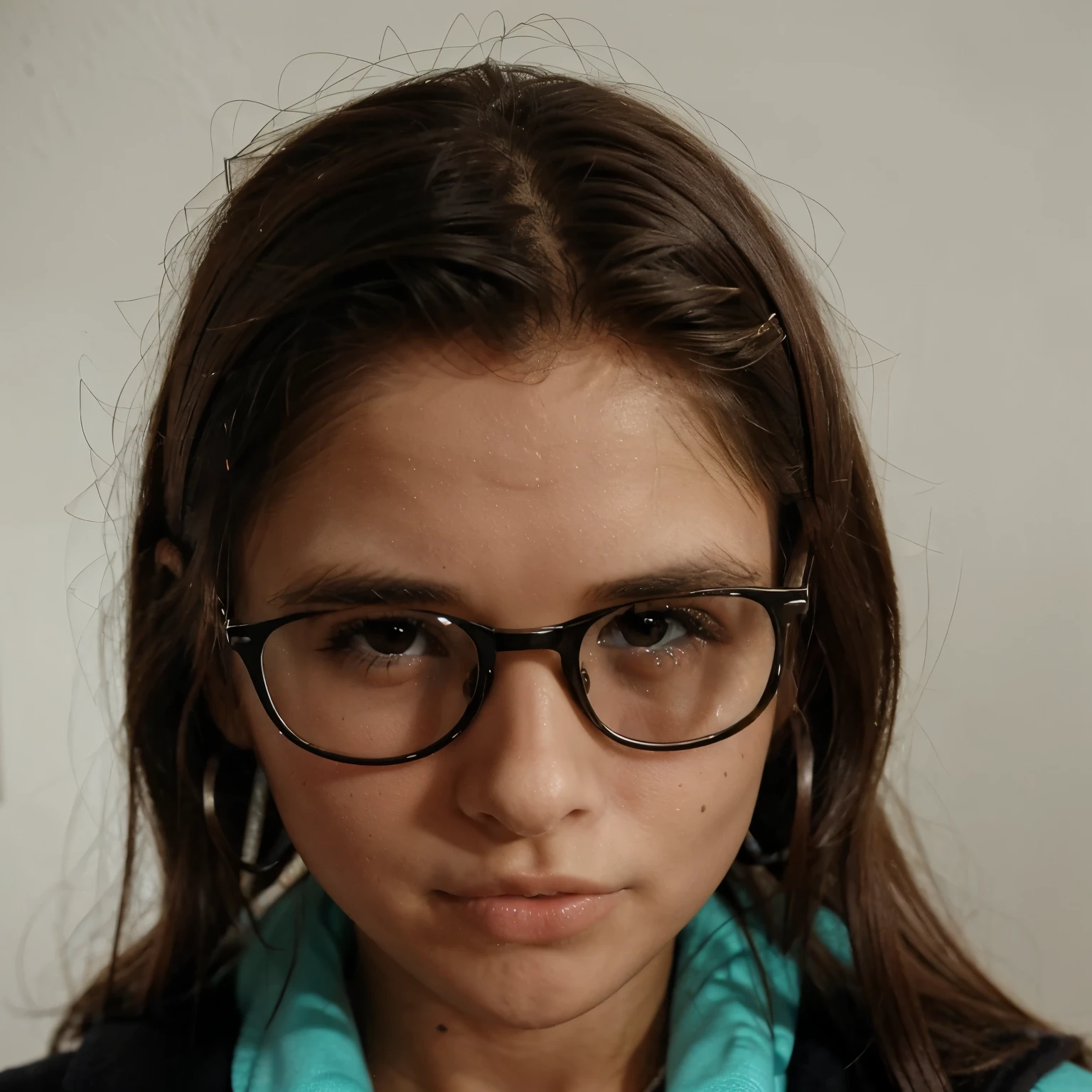 cute short girl with glasses