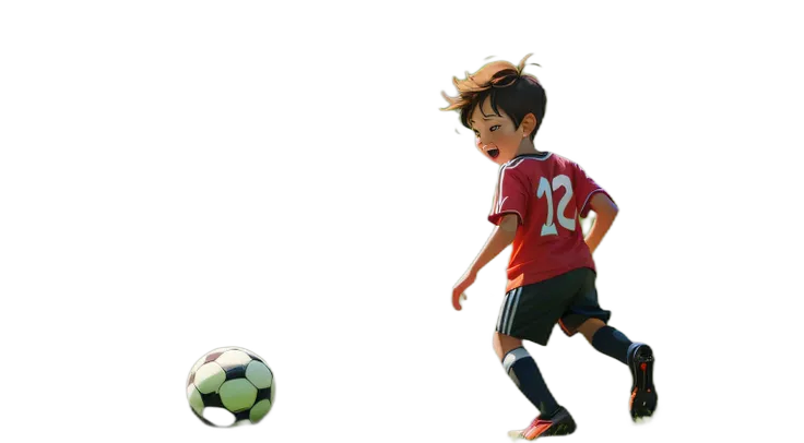 boy playing soccer