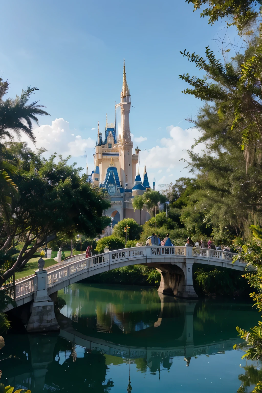 imagem de um convite para viajar para o parque da Disney em Orlando no Natal de 2024 incluindo texto (ultra detalhado)