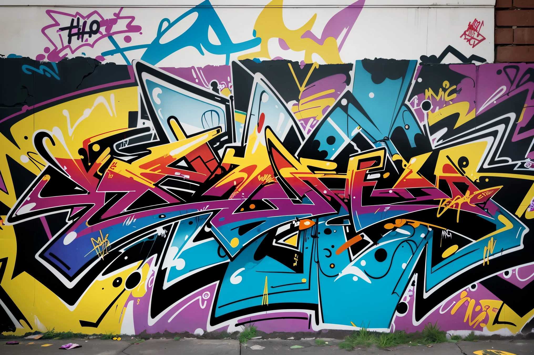 Masterpieces, Best Quality, Graffiti Comics, Graffiti Comics style, text, Street Paint Colors, Line Art, Thick Lines, Graffiti Art, Hip Hop Themes