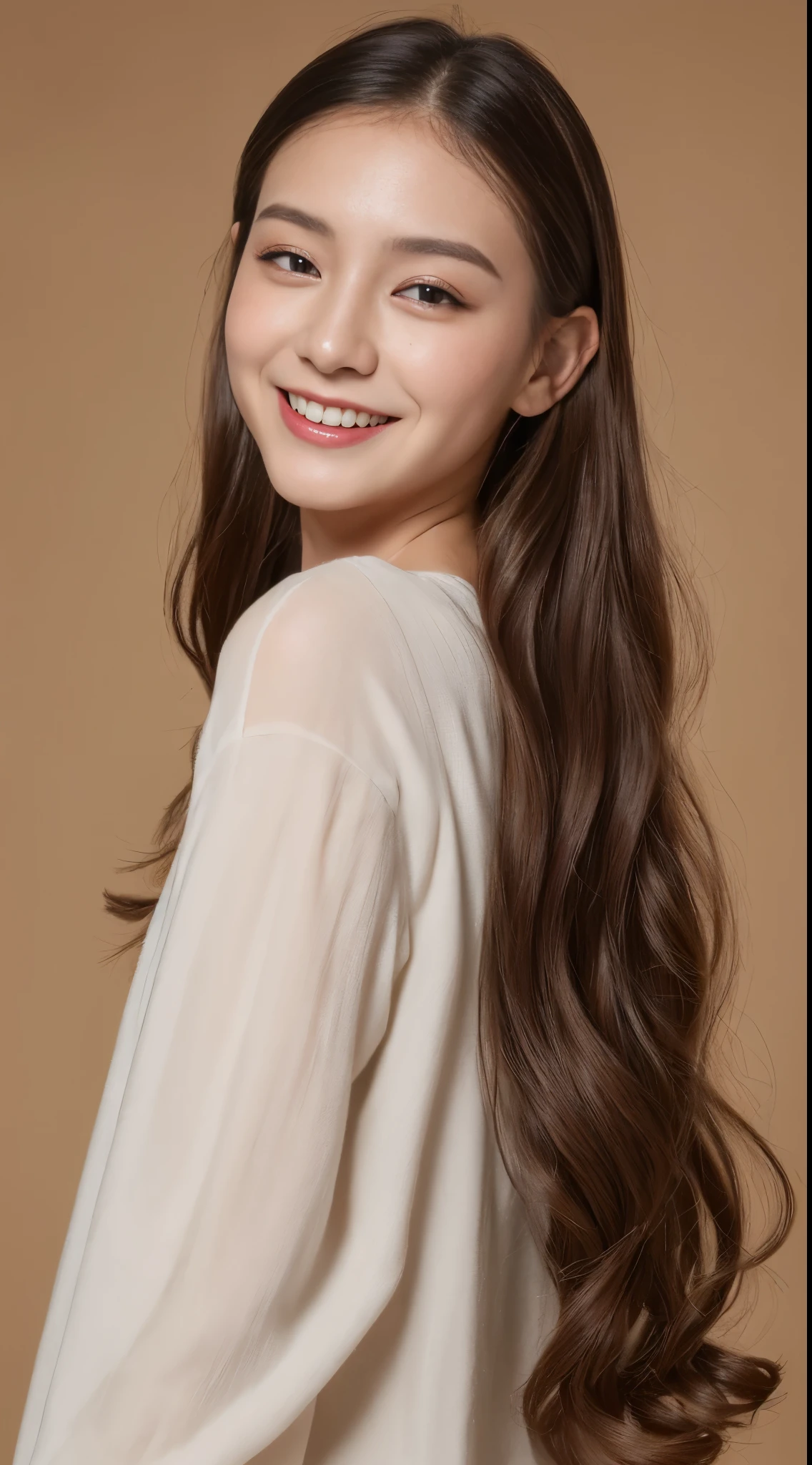 ((top-quality、8K、​masterpiece:1.3))、1girl in、Slim Abs Beauty:1.3、(Hairstyle Casual、:1.2)、Autumn clothes、Super fine face、Delicat eyes、double eyelid、A smile