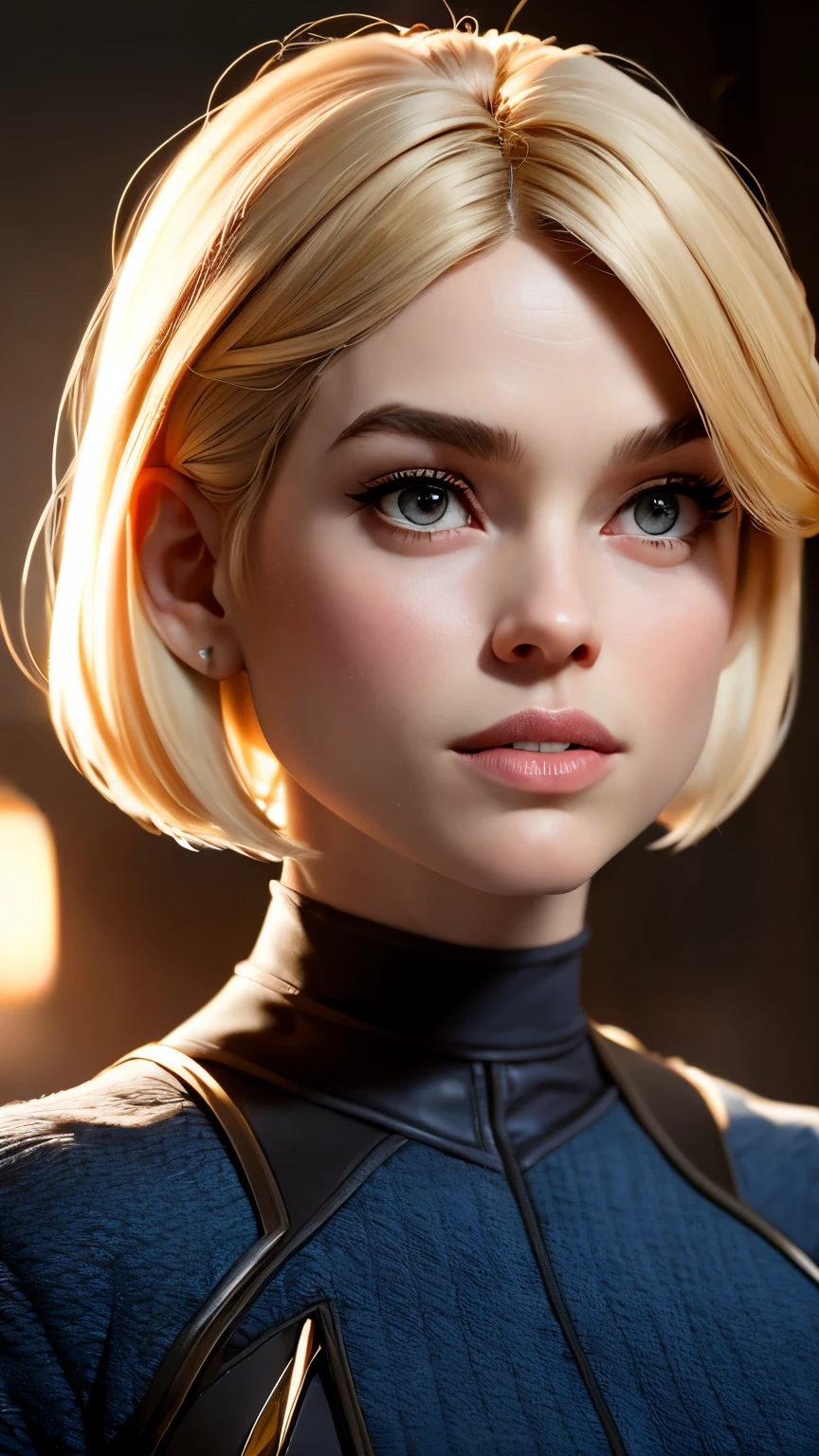 photo of Alice Eve (carol marcus from Star Trek into darkness), RAW, beautiful woman, ((portrait)), ((detailed face:1.2)), ((detailed facial feature, detailed skin, clear skin), (perfect proportioned body), (short bob cut hair), (wearing star trek bikini), (high detailed star trek environment), (realistic photo, best quality, detailed), (8k wallpaper), (cinematic lighting, dramatic lighting) (sharp focus, intricate)