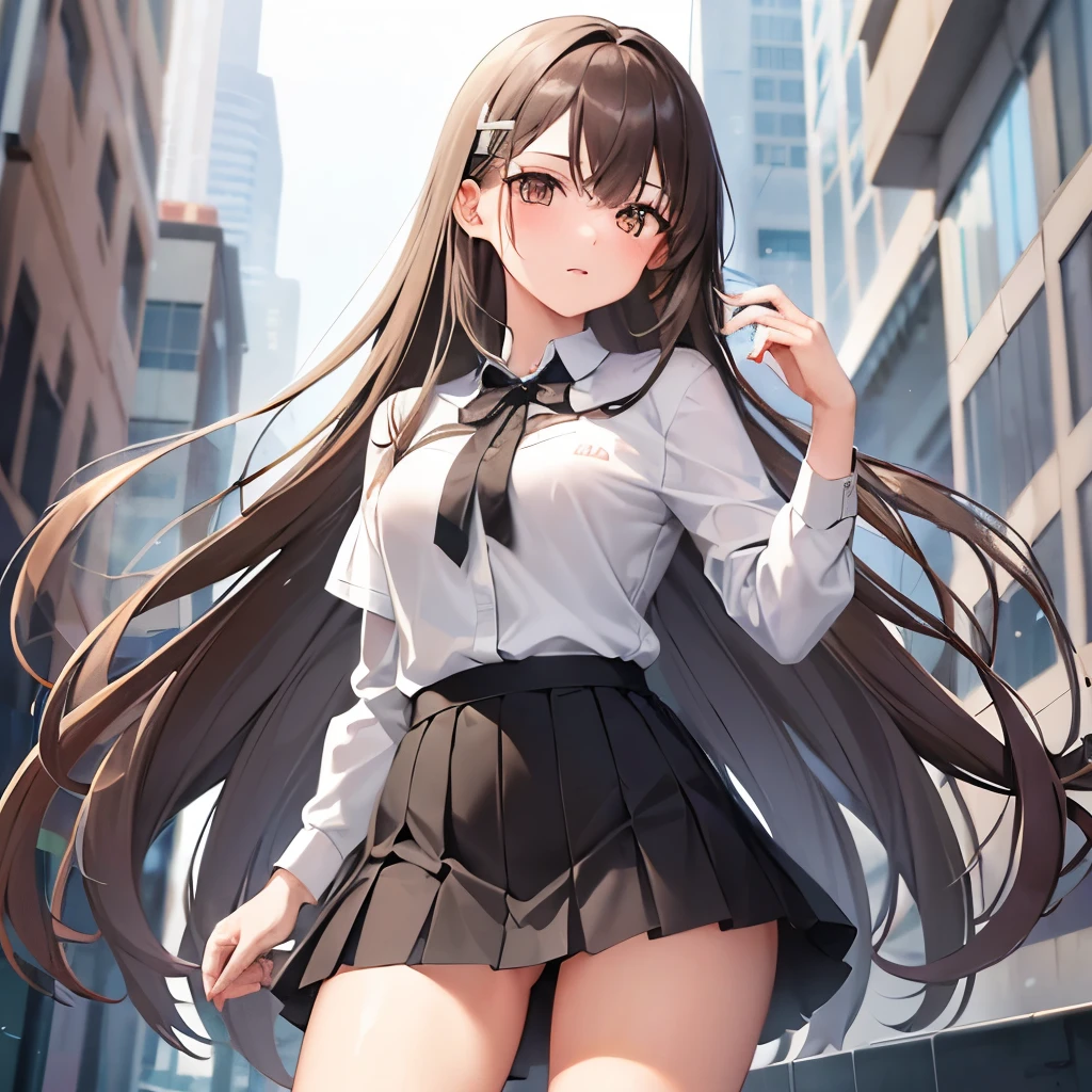 thighs thighs thighs thighs、turned around,(the Extremely Detailed CG Unity 8K Wallpapers,masutepiece, Best Quality, Ultra-detailed),Commuting to school,Unexpectedly strong wind blows,Schoolgirl Panty Shot.from below,Skirt fluttering,