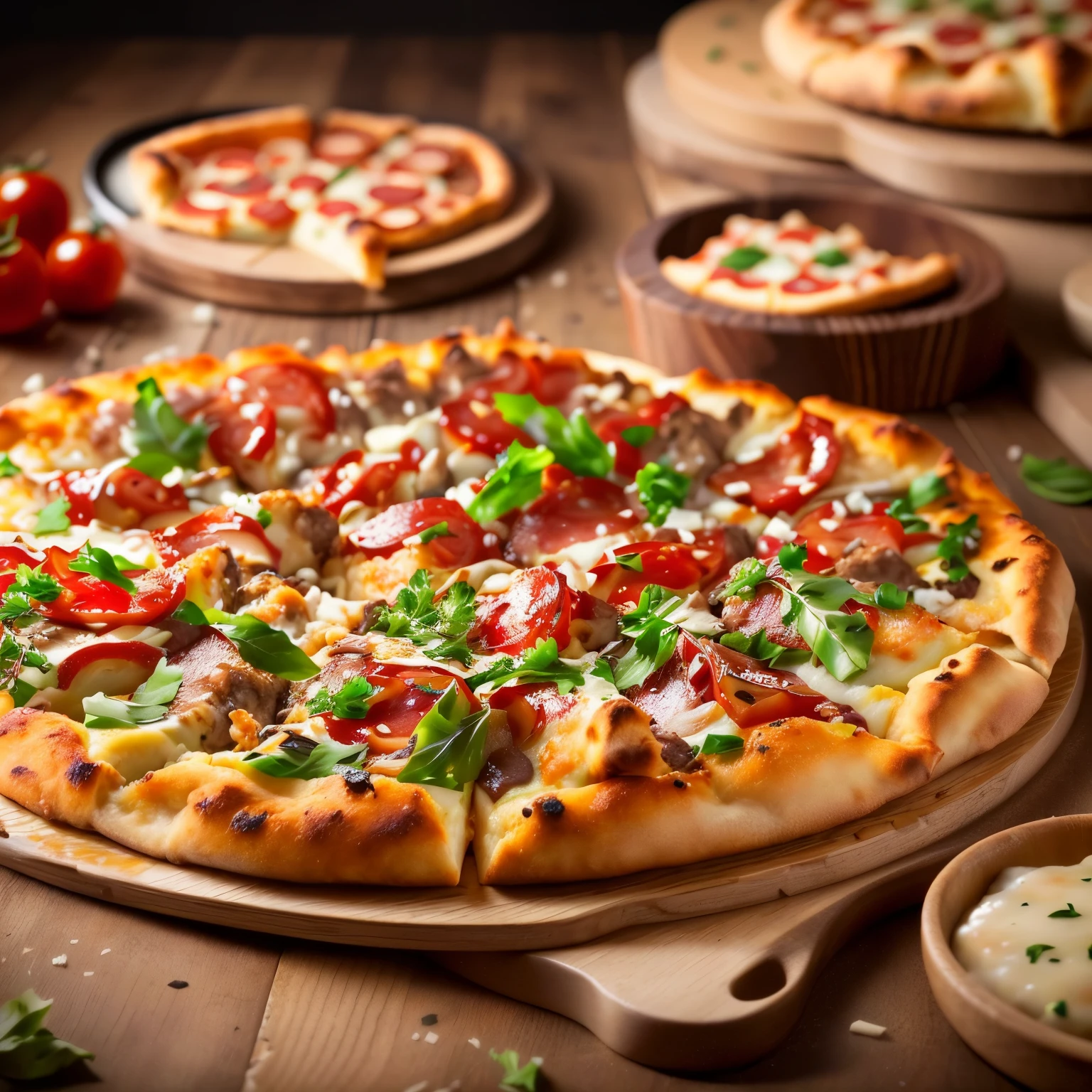 there is a pizza with meat and cheese on a wooden table, fotografia de comida de alta qualidade, pizza italiana, fotografia profissional de comida, pizza em uma mesa, comercial de alimentos 4k, fechar fotografia de comida, high detailed resolution, fotografia de comida hd, filmed with a sony alpha 1 camera, pizza em primeiro plano, torta de pizza, Fotografia de comida 4k, Fotografia de comida 4k, Foto altamente detalhada