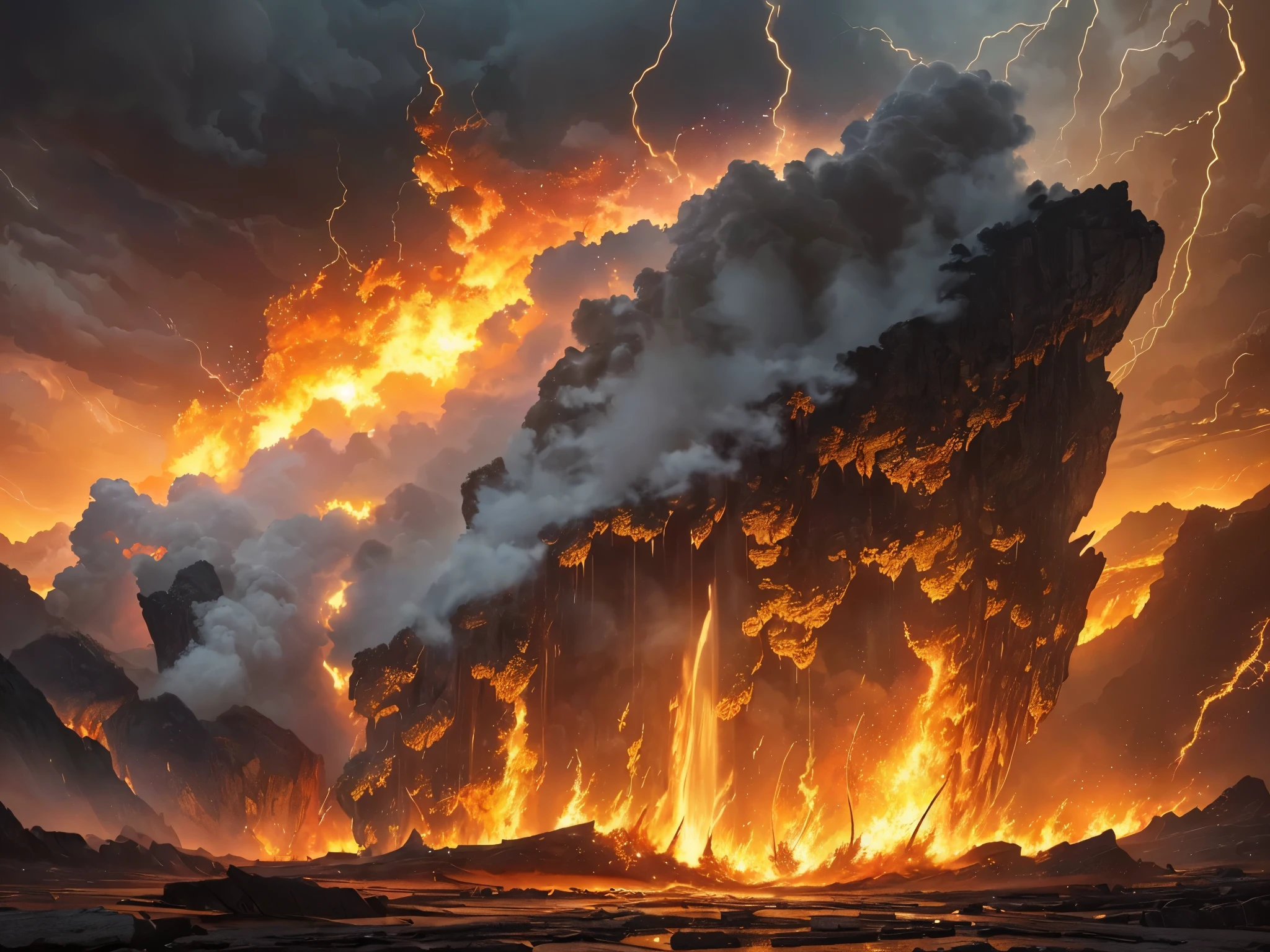 fundo preto, clouds of dense smoke forming a hurricane on the left side of the image, tempestade no lado direito, ultra realismo, realismo impressionante, textures true to reality