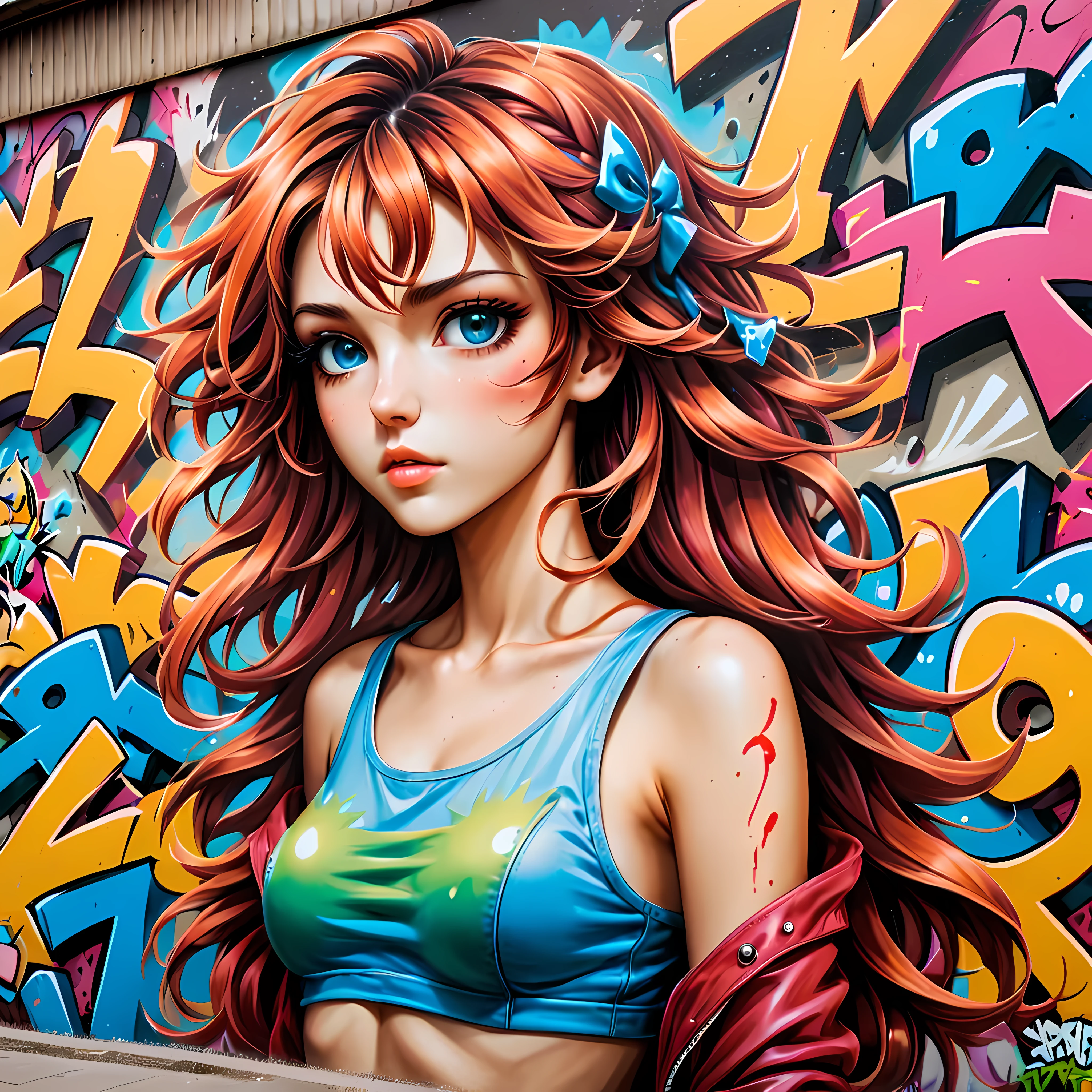 A mural of graffiti comic in a building wall.

(best quality,realistic),(close-up),(anime artwork:1.1),(mural),(venus 5 style:1.1),(90s anime style:1.1),(vibrant colors),(detailed characteragical atmosphere),(soft lighting),(nostalgic),(dynamic poses),(expressive eyes:1.1),(beautiful hairstyles),(playful expressions),(whimsical background),(eye-catching),(colorful composition)