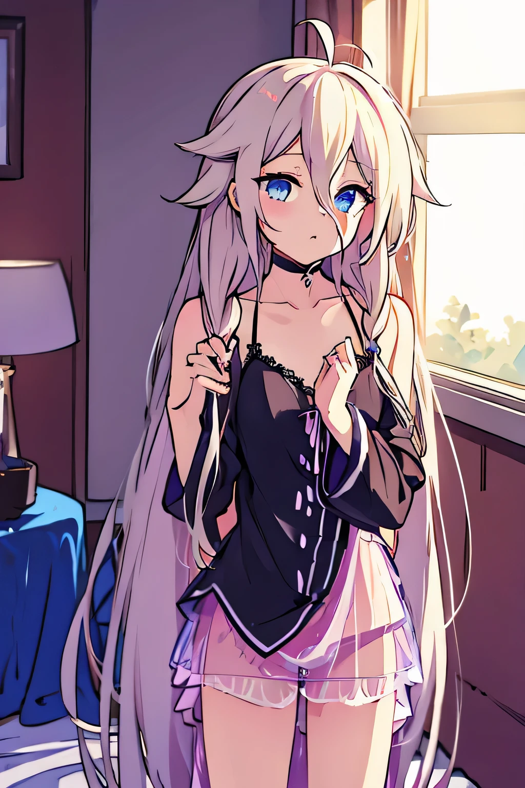 IA, vocaloid, (((negligee, nightwear))), (bedroom)