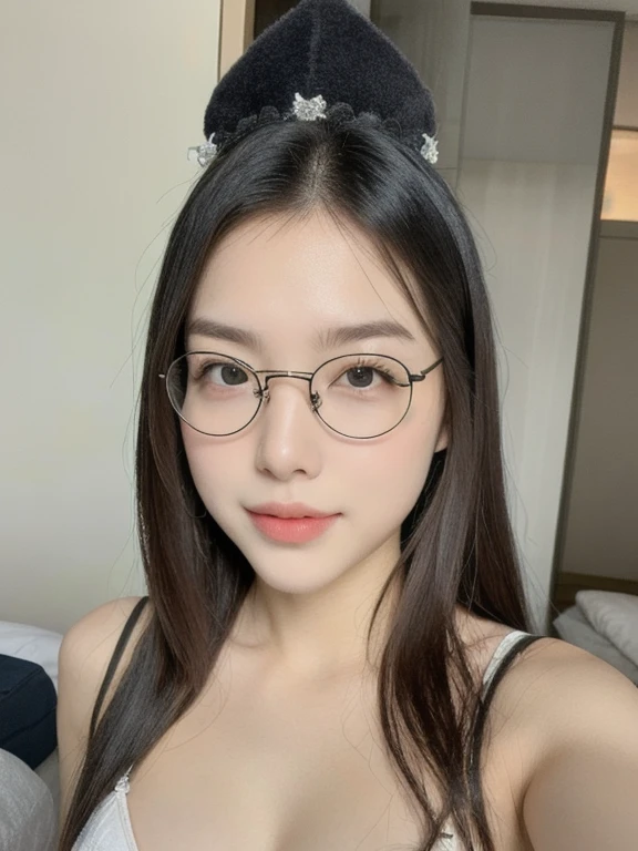 (realistic、masterpiece、Best Quality、8K、highres、high resolution:1.3)、1 girl、Huge breasts、white bikini、looking at viewers、super fine face and eyes、long hair、 upper body、
