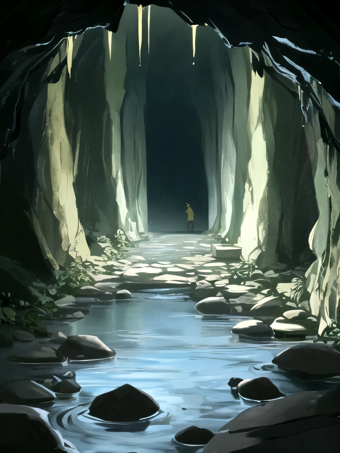 I didn&#39;t have any trouble getting to the water hole.。The stream flows chaotically over rocks with irregular surfaces.、I could see that dim light reflecting.。Squat down and drink water、water is fresh and cold、It was pleasant。There seems to be no problem here either.、The water appeared perfectly drinkable。I wish there was a little more light、Everything else seemed to be working fine。There are abundant water sources、There were also beetles that provided skill level and potential food.。The cave where we started、Considering the narrow passage、Because nothing bigger than me can reach、It will be a relatively safe place to sleep.。If you somehow block the entrance、can be made even more secure。This area is、Understand your surroundings、While trying to figure out the rules of this adventure、Looks like it would be a great base。

As if to awaken my optimistic thoughts、A low growl began a few centimeters from my ear.。I look back、I searched for the source of the sound in the darkness.、I found a spot of light reflecting from a large slitted eye in front of me.。and、Even in the darkness, behind the black silhouette, I saw tusks shining like white ivory.。
