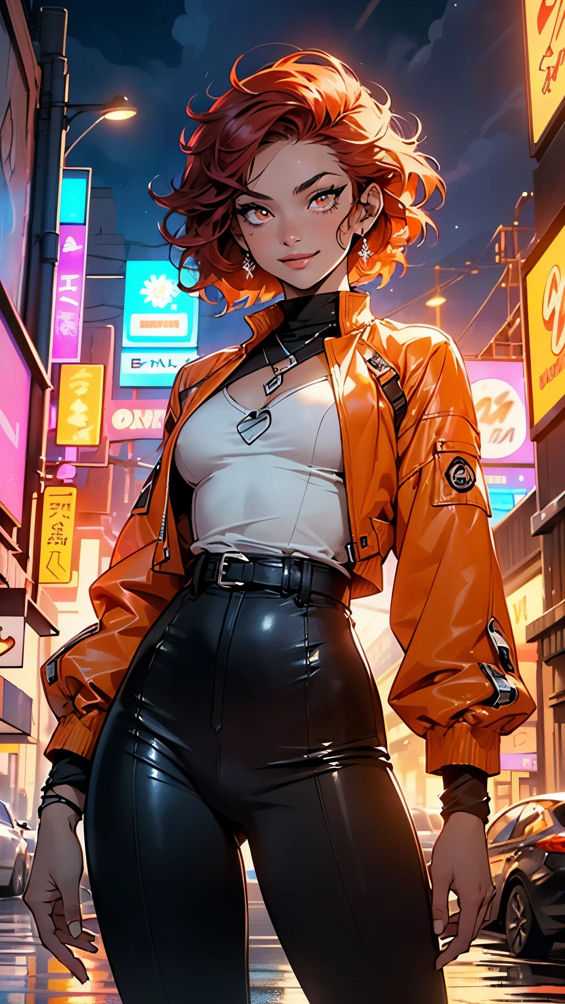 man:1.5,1 man,thief man,(((1man))),((man with stylish short hair)),
(((1male,man:1.5,handsome man,male,male gender:1.5,male focuacho man,
((short red hair,detailed hair,highly detailed hair,red hair,dyed interior hair,colored inner hair)),(((lustrous skin:1.5,tanned skin,bright skin: 1.5,skin tanned,shiny skin,very shiny skin,shiny body,illuminated skin))),(((orange_eyes:1.2))),intricate eyes,beautiful detailed eyes,symmetrical eyean chest)),handsome face,((muscular)),(((detailed face))),
alluring look,nsfw,
(((bare chest))),elegant white pants,((bulge in pants)),((elegant thief outfit)),(wearing a elegant thief outfit:1.3,thief clothes),((wet clothes,intricate outfit,intricate clothes)),
(dynamic pose:1.0),solo focus,((evil smile,evil look)),(centered,scale to fit dimensions,Rule of thirds),
cyberpunk city by the ocean at night, with bright neon signs and dark stormy clouds and puddles, scenery:1.25,nighttime, starry night, cosmos,Very dark night that makes the neon lights stand out, very bright neon lights,nighttime, starry night, cosmos,
highres, sharp focus, (ultra detailed, extremely detailed), (photorealistic artwork:1.37),(extremely detailed CG unity 8k wallpaper),((synthwave background theme)),(((vibrant colors))),(intricate background),(masterpiece),(best quality),